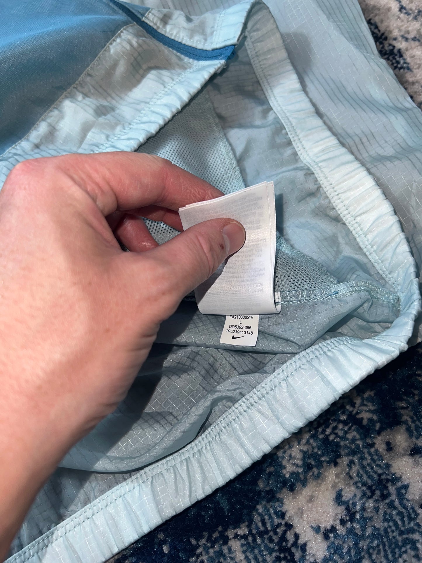 Nike Wildrun Rare Windrunner – Transparent Blue, Men's Medium in Transparent Blue, men's Medium – detail view