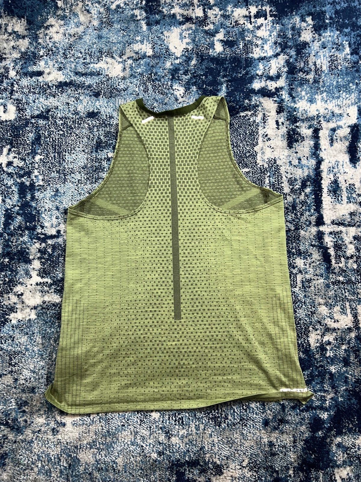 Nike Running Tech Knit ADV Vest Tank – Khaki, Men's Medium in Khaki, men's Medium – detail view