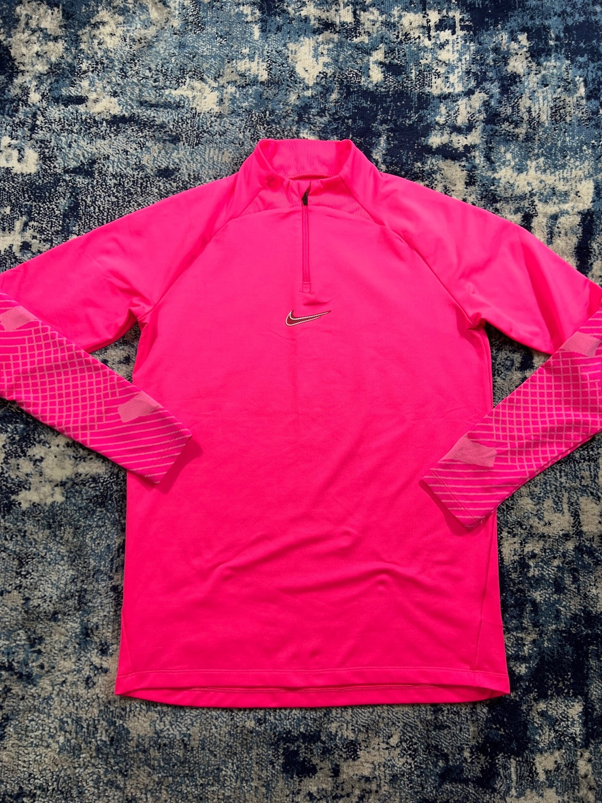 Nike Strike Academy Dri Fit 1/4 Zip Drill Top – Hot Pink, Men's Medium in Hot Pink, men's Medium – detail view