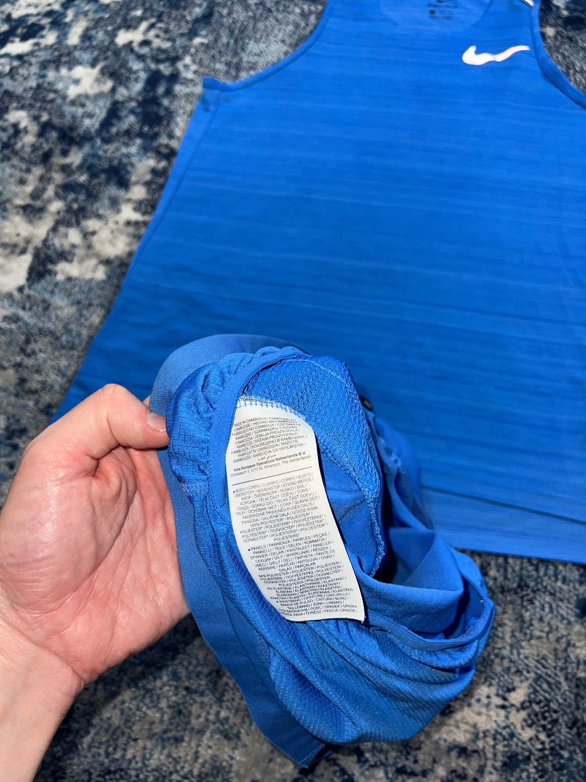 Nike Miler Running Vest / Flex Stride Shorts Running Gym Set – Blue, Men's Medium in Blue, men's Medium – detail view