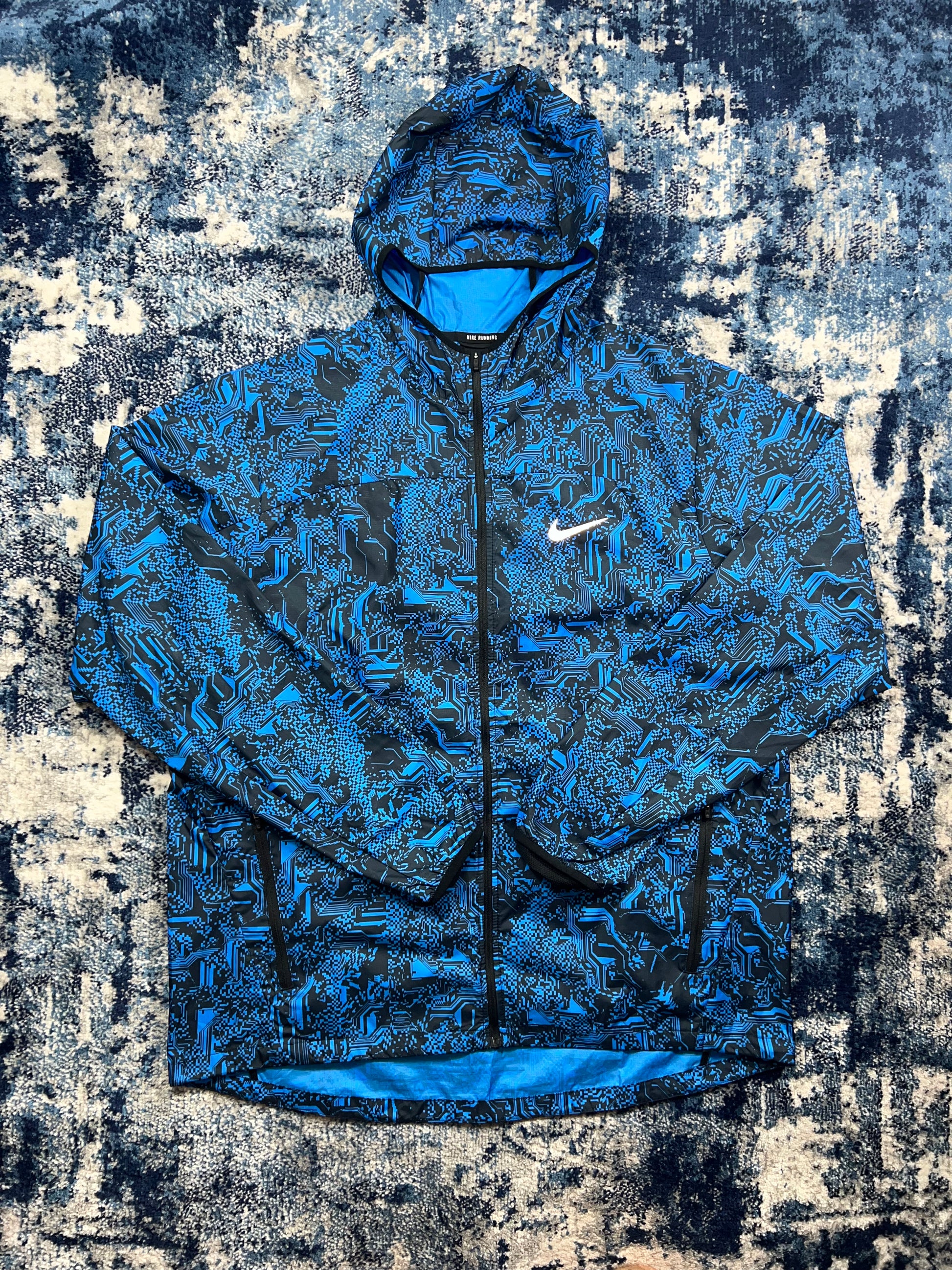 Nike Liquid Camo Glitch Windrunner Jacket Blue Men’s XL in Blue, men's XL – front view