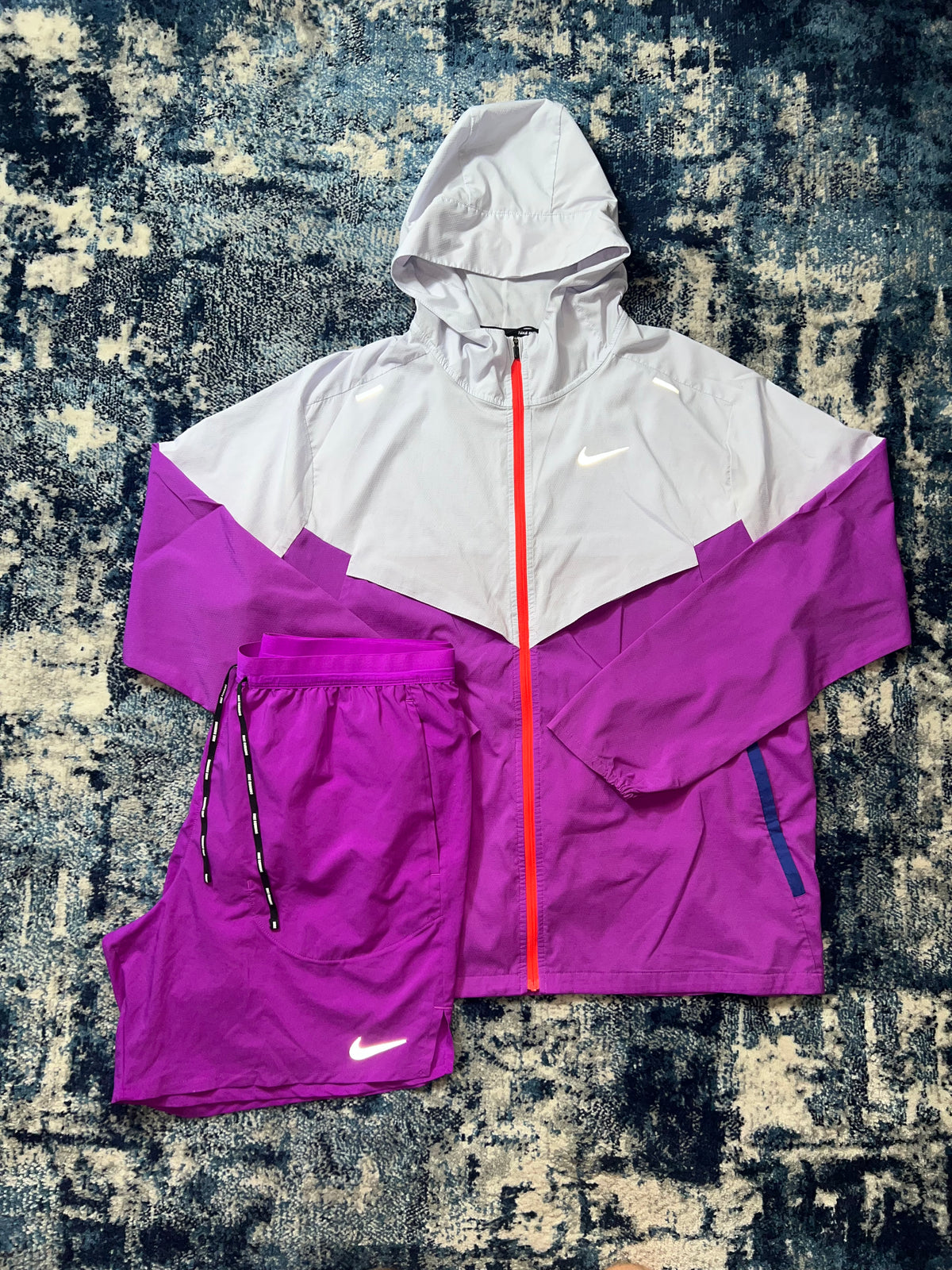 Nike Repel Miler Packable Windrunner & Flex Stride Shorts Running Set Purple Grape – Men's Large in Purple Grape, men's…
