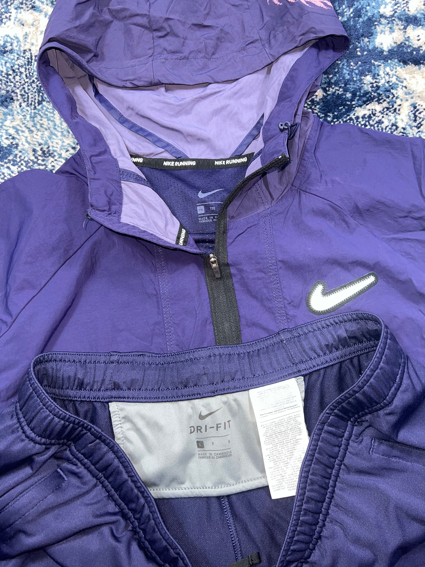 Nike Wild Run Purple Dragon Windrunner & Dri-FIT Bottoms Tracksuit Set – Purple / Multicolour in Purple / Multicolour…