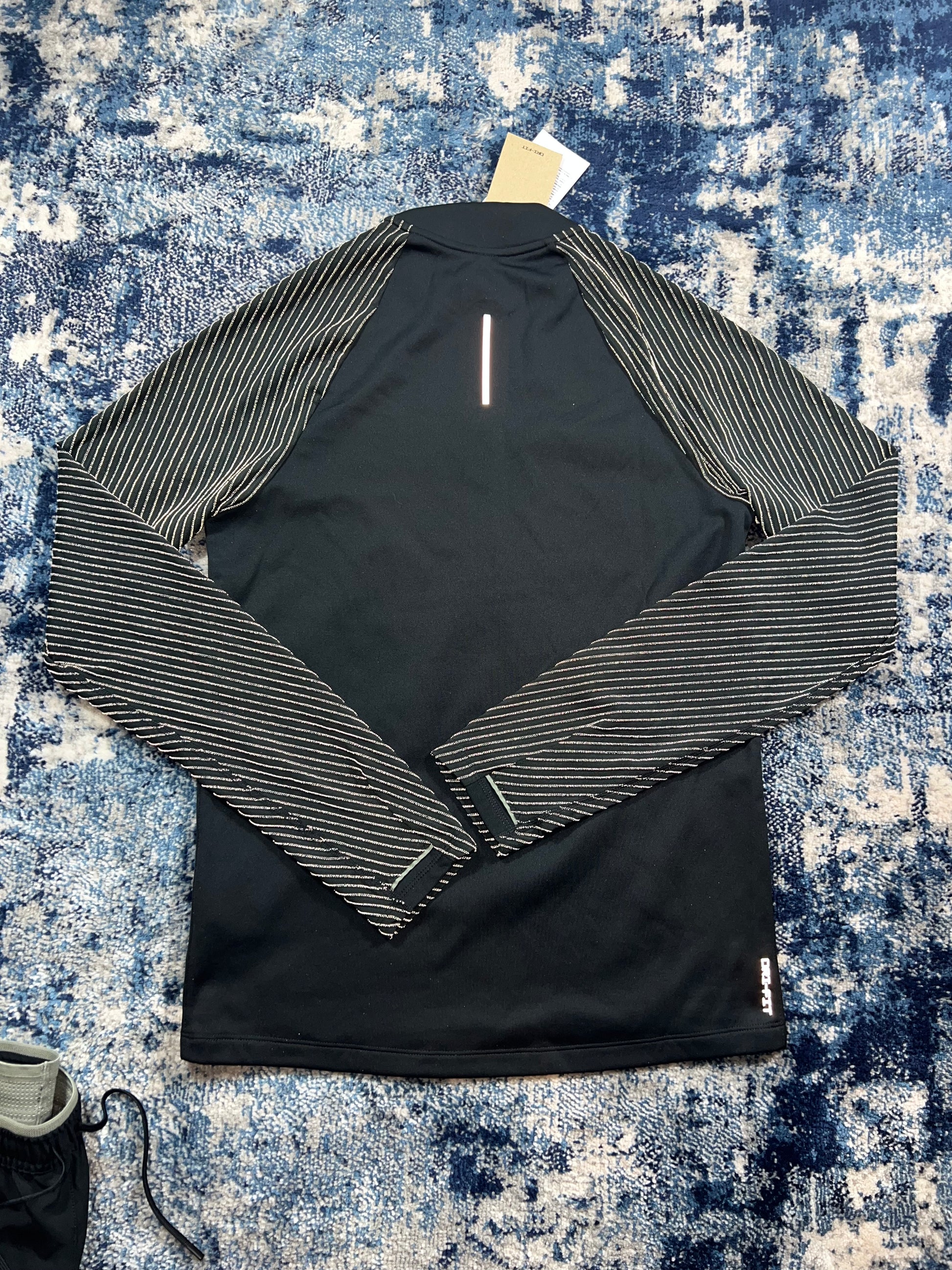 Nike Running Division Reflective 1/4 Zip & Bottoms Tracksuit Set Black in Black, men's Mixed Sizes – detail view