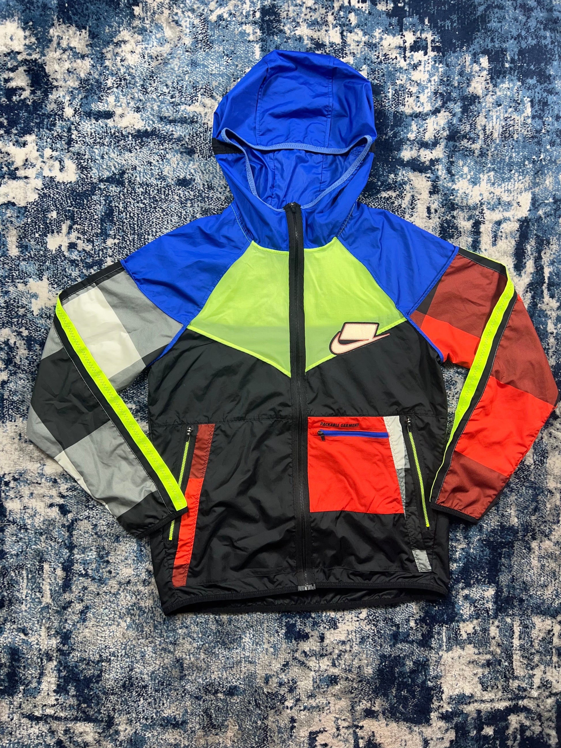 Nike Wild Run Meekz OG Windrunner Jacket Neon Blue Red Men’s Small – Neon / Blue / Red in Neon / Blue / Red, men's Mixed…
