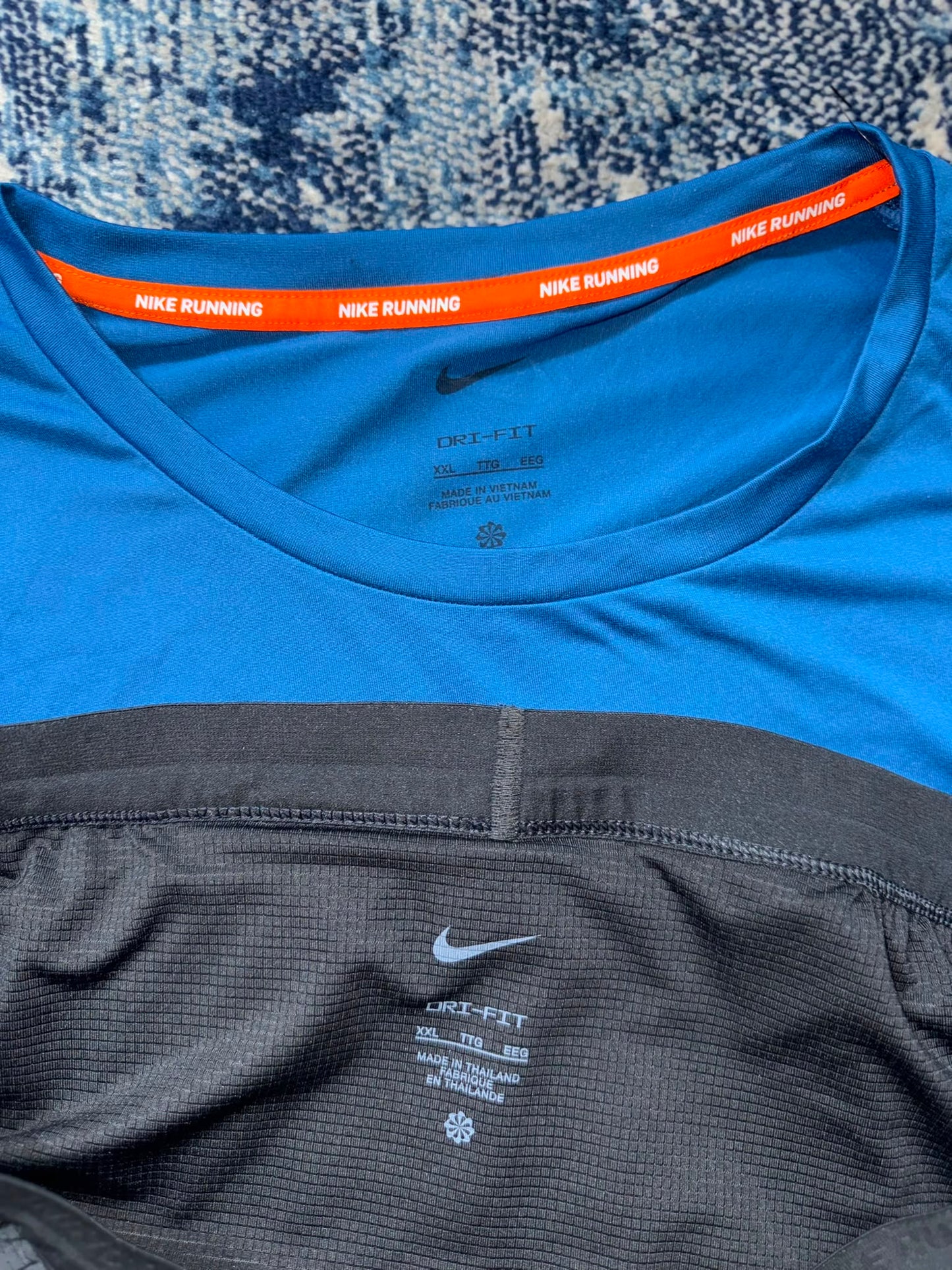 Nike Miler BRS / Flex Stride Set – Blue and Black, Men's 2XL in Blue and Black, men's 2XL – detail view