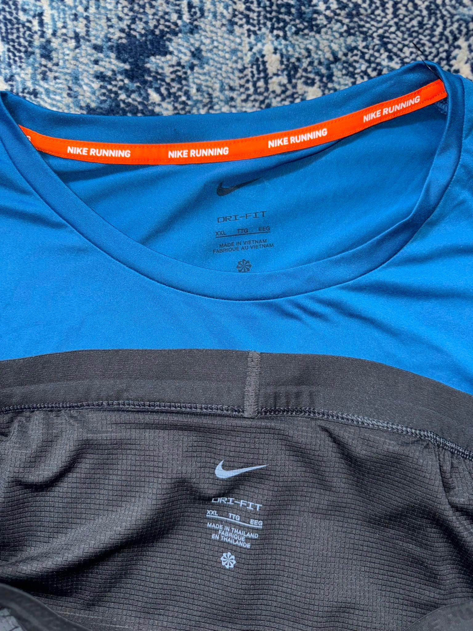 Nike Miler BRS / Flex Stride Set – Blue and Black, Men's 2XL in Blue and Black, men's 2XL – detail view
