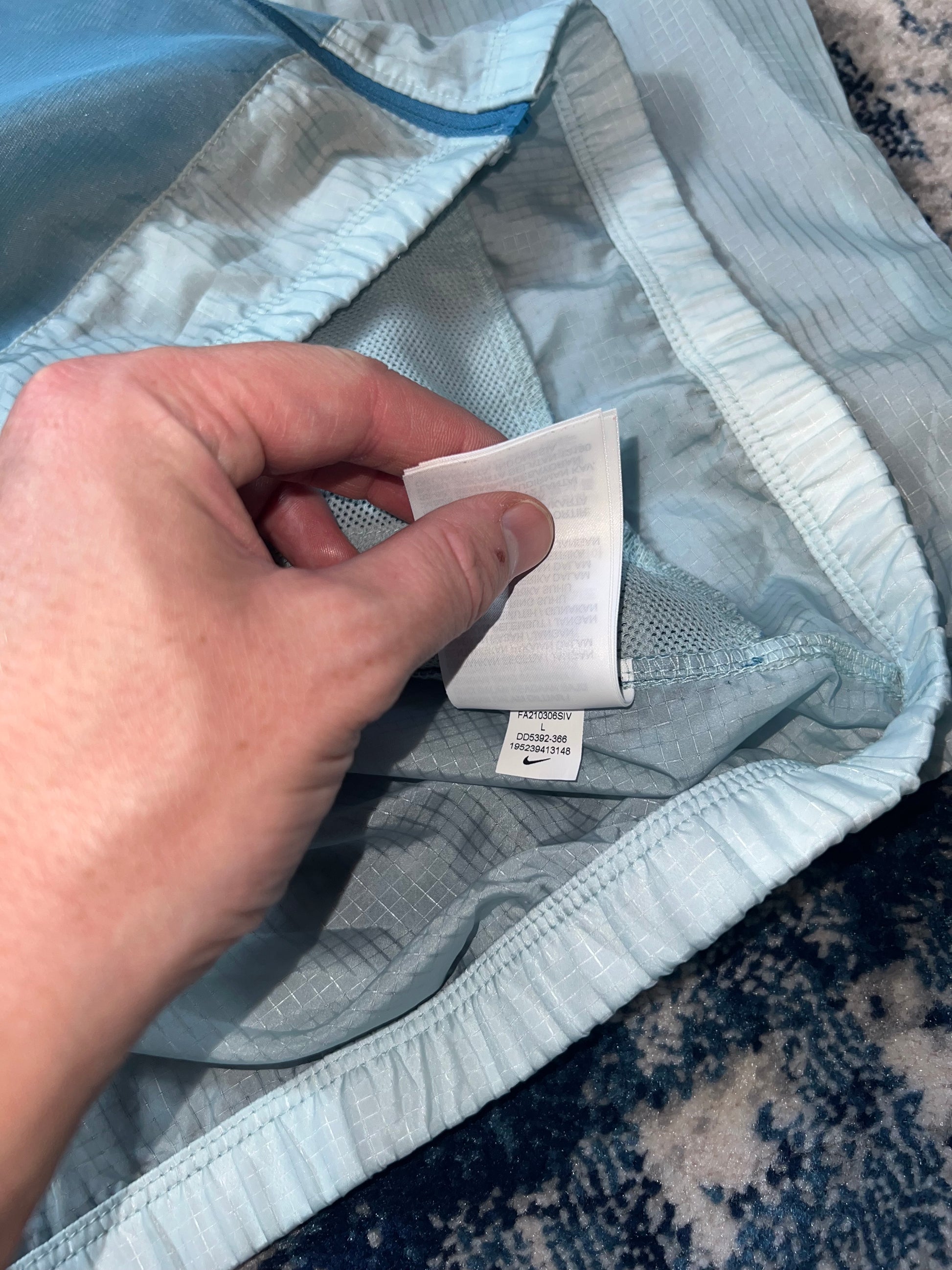 Nike Wildrun Rare Windrunner – Transparent Blue, Men's Medium in Transparent Blue, men's Medium – detail view