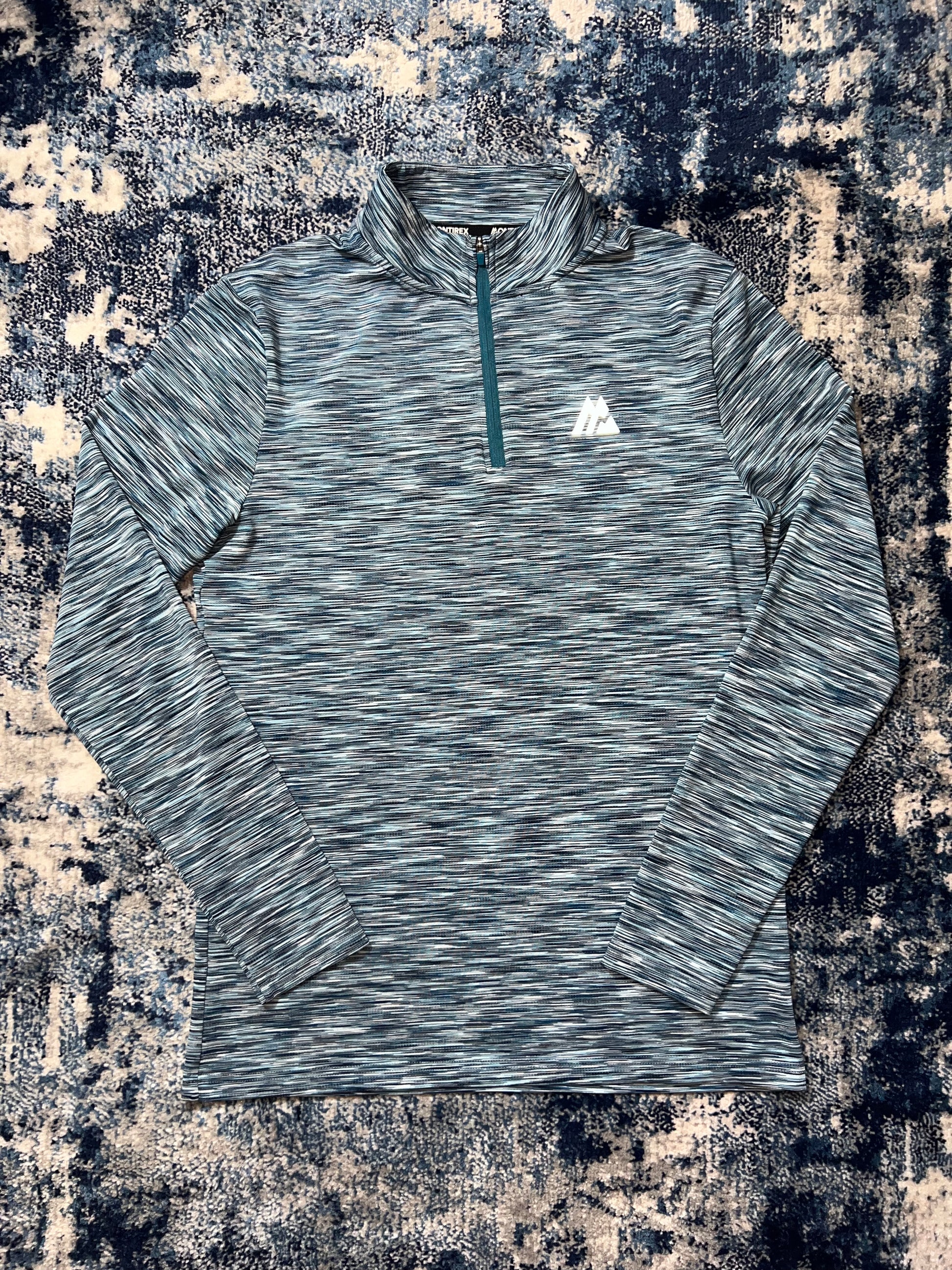 Montirex Active Reflective Lightweight 1/4 Zip Running Top Blue Men’s Small in Blue, men's Small – front view