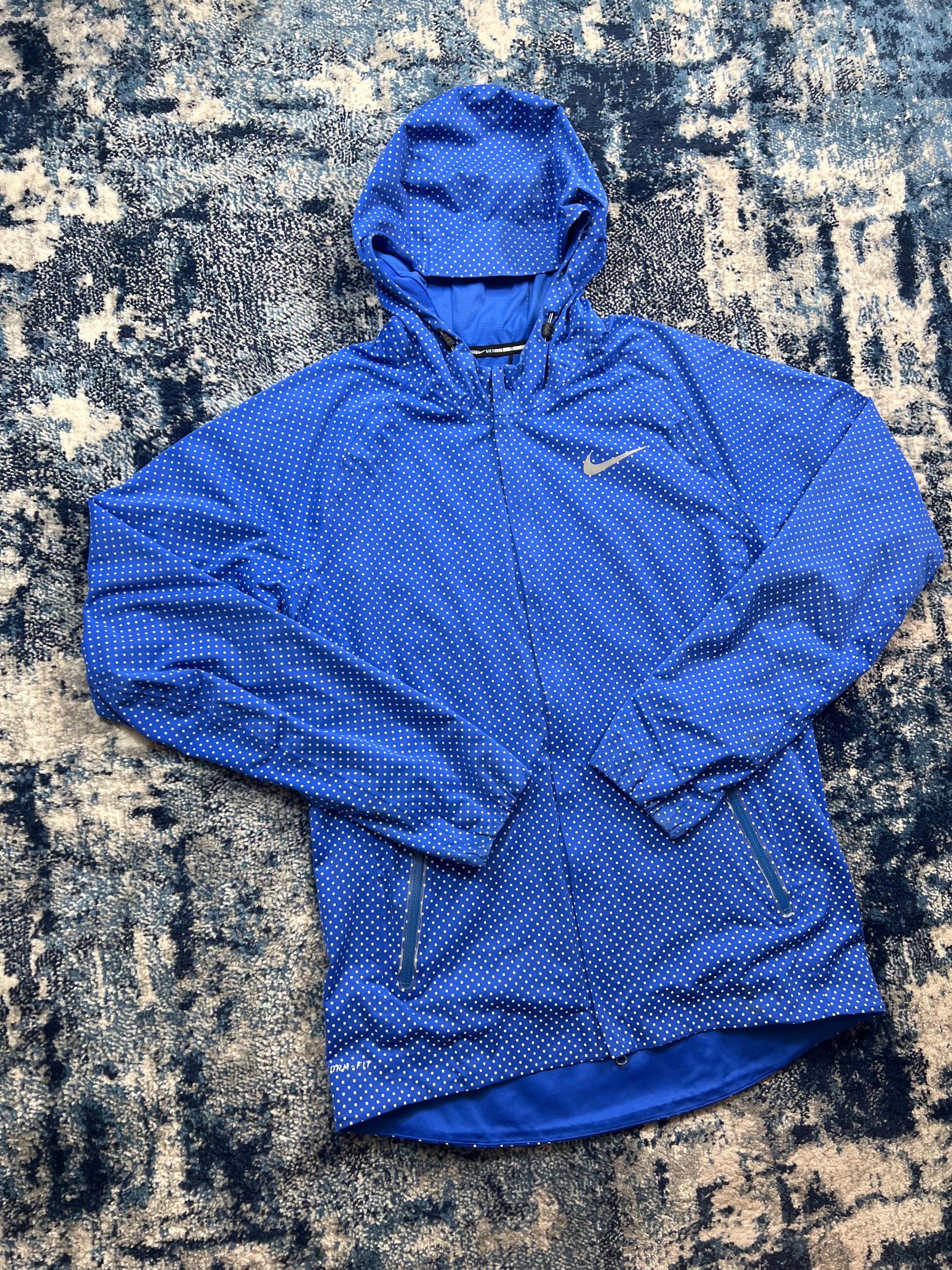Nike Flash Storm-FIT Jacket Blue All Over Reflective Men’s Small in Blue, men's Small – detail view