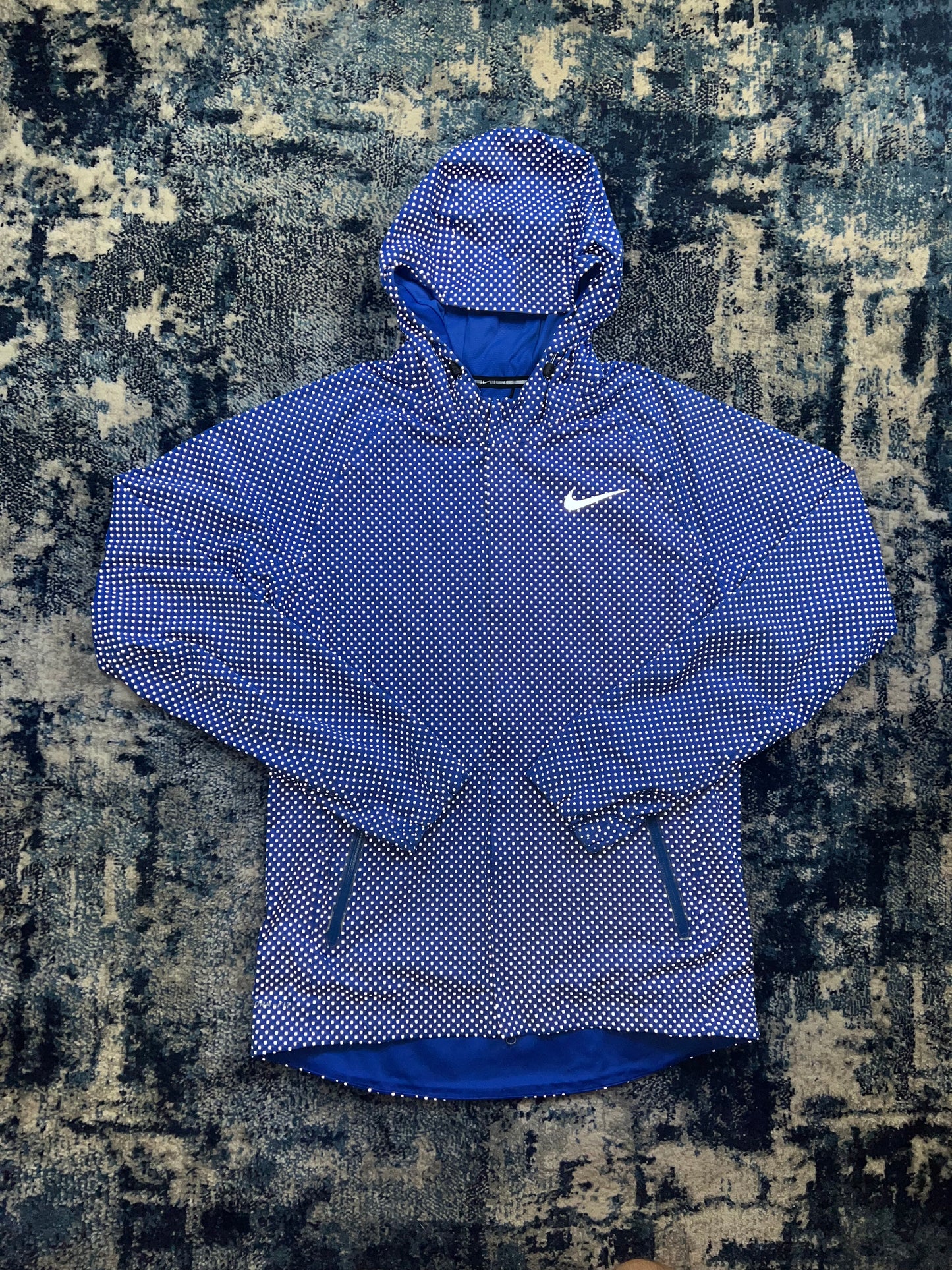 Nike Flash Storm-FIT Jacket Blue All Over Reflective Men’s Small in Blue, men's Small – front view