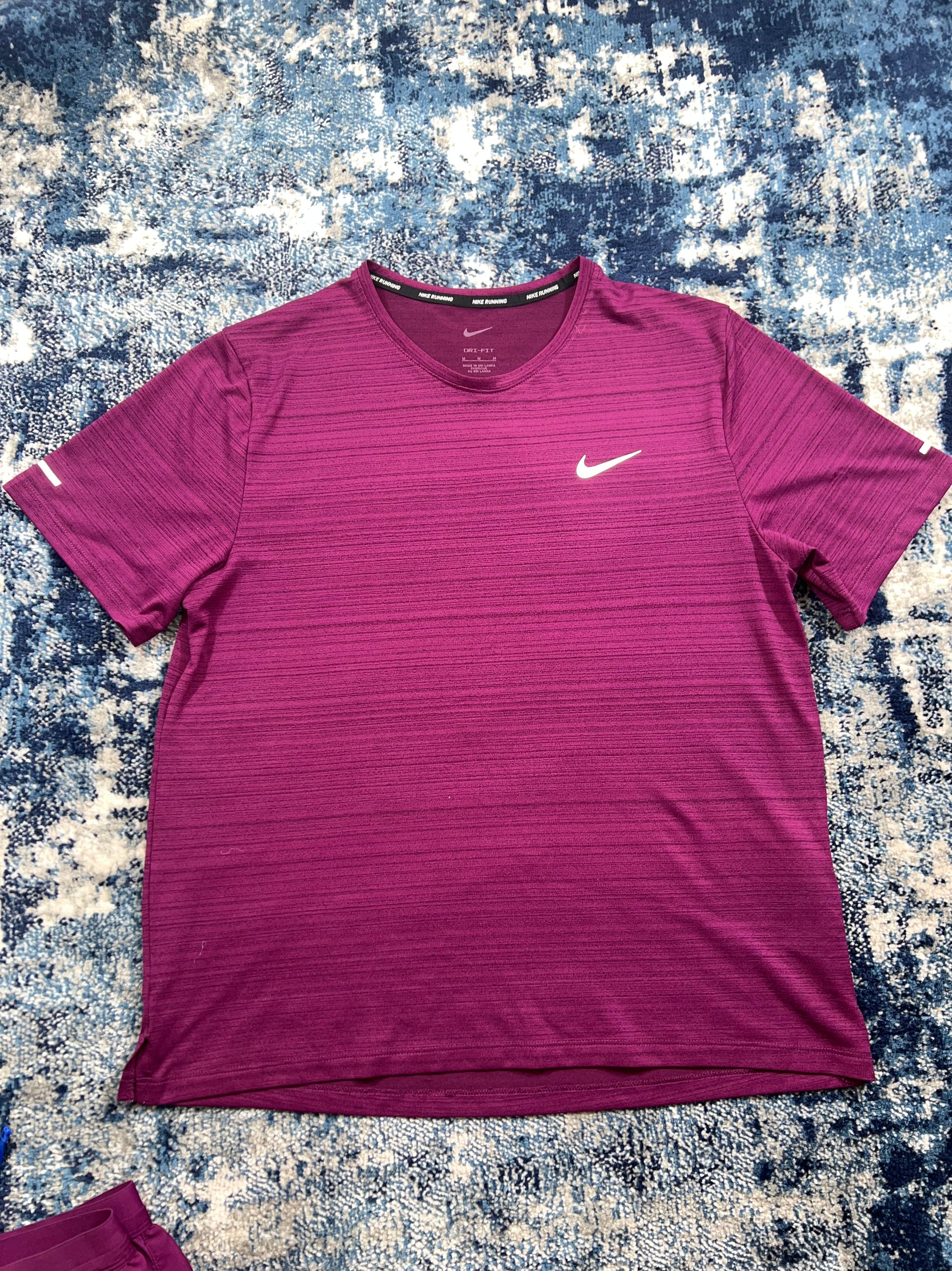 Nike Miler T-Shirt & Flex Stride 5” Shorts Running Gym Set Sangria Purple Men’s M/L – Sangria Purple / Red in Sangria…