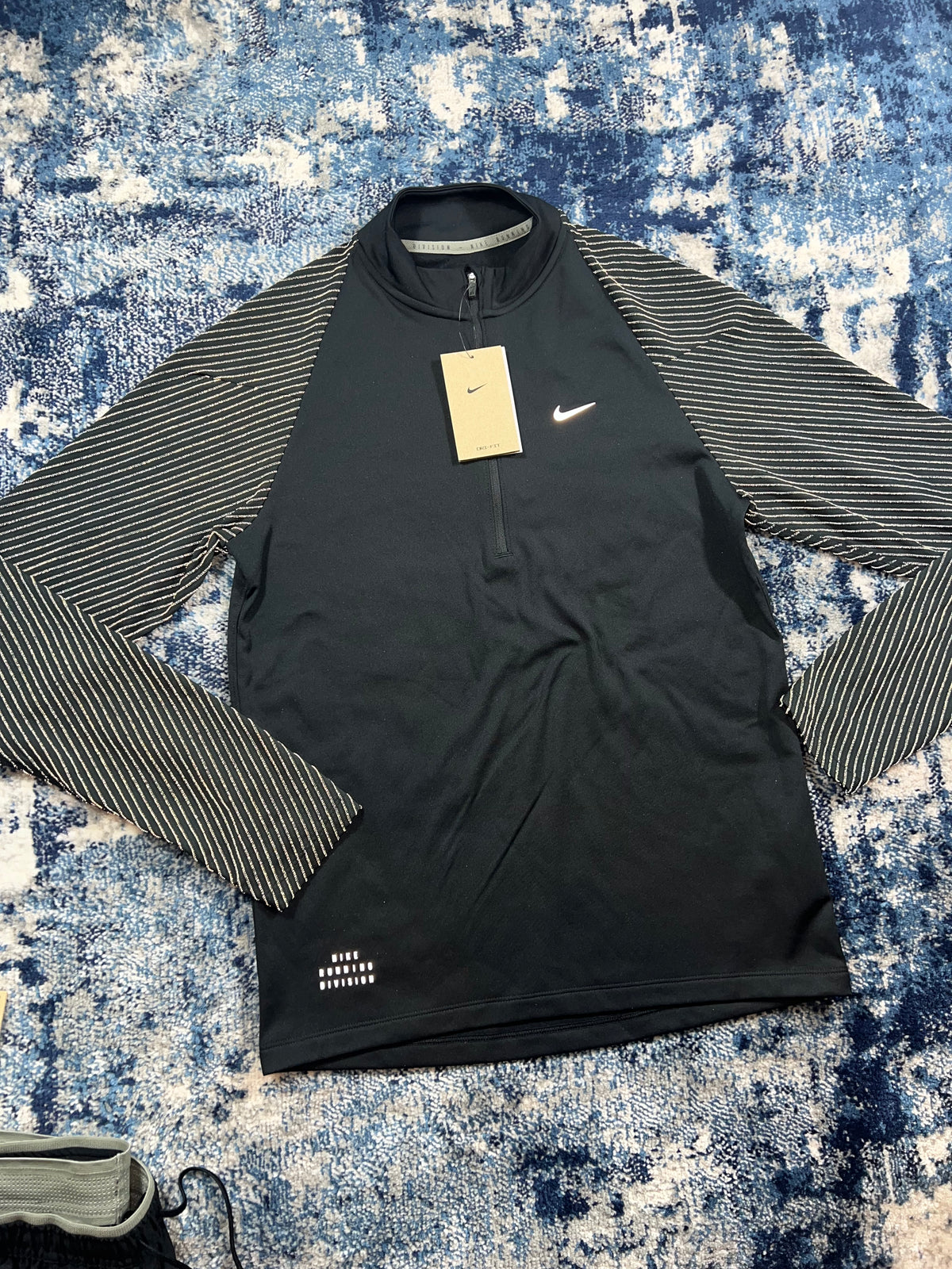 Nike Running Division Reflective 1/4 Zip & Bottoms Tracksuit Set Black in Black, men's Mixed Sizes – detail view