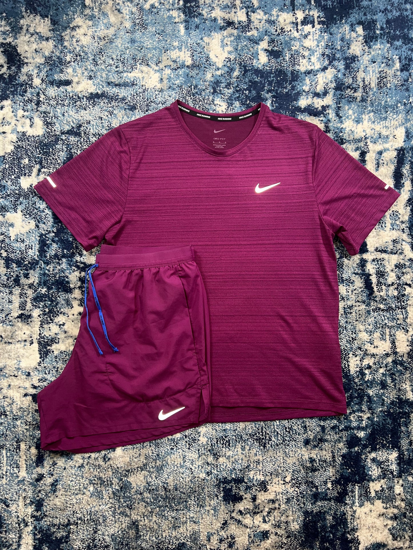 Nike Miler T-Shirt & Flex Stride 5” Shorts Running Gym Set Sangria Purple Men’s M/L – Sangria Purple / Red in Sangria…