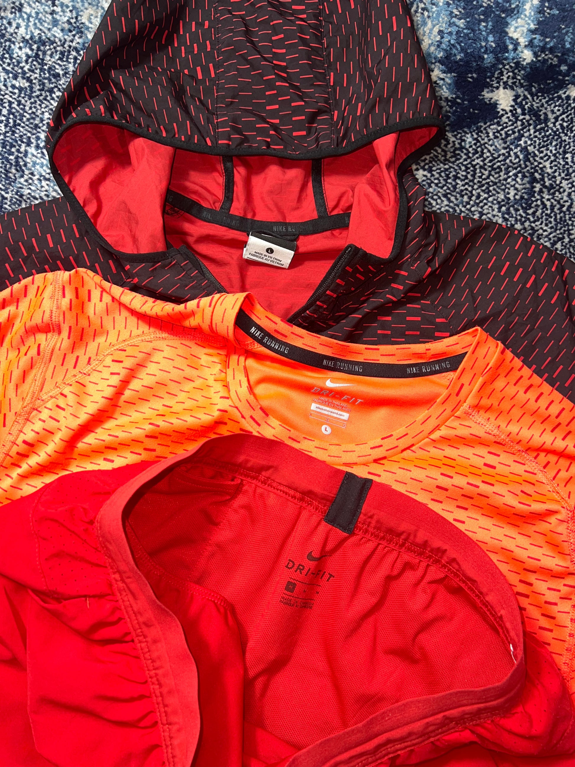 Nike Racer Fuse Digital Camo 3 Piece Tracksuit Running Set Red in Red, men's Mixed Sizes – detail view
