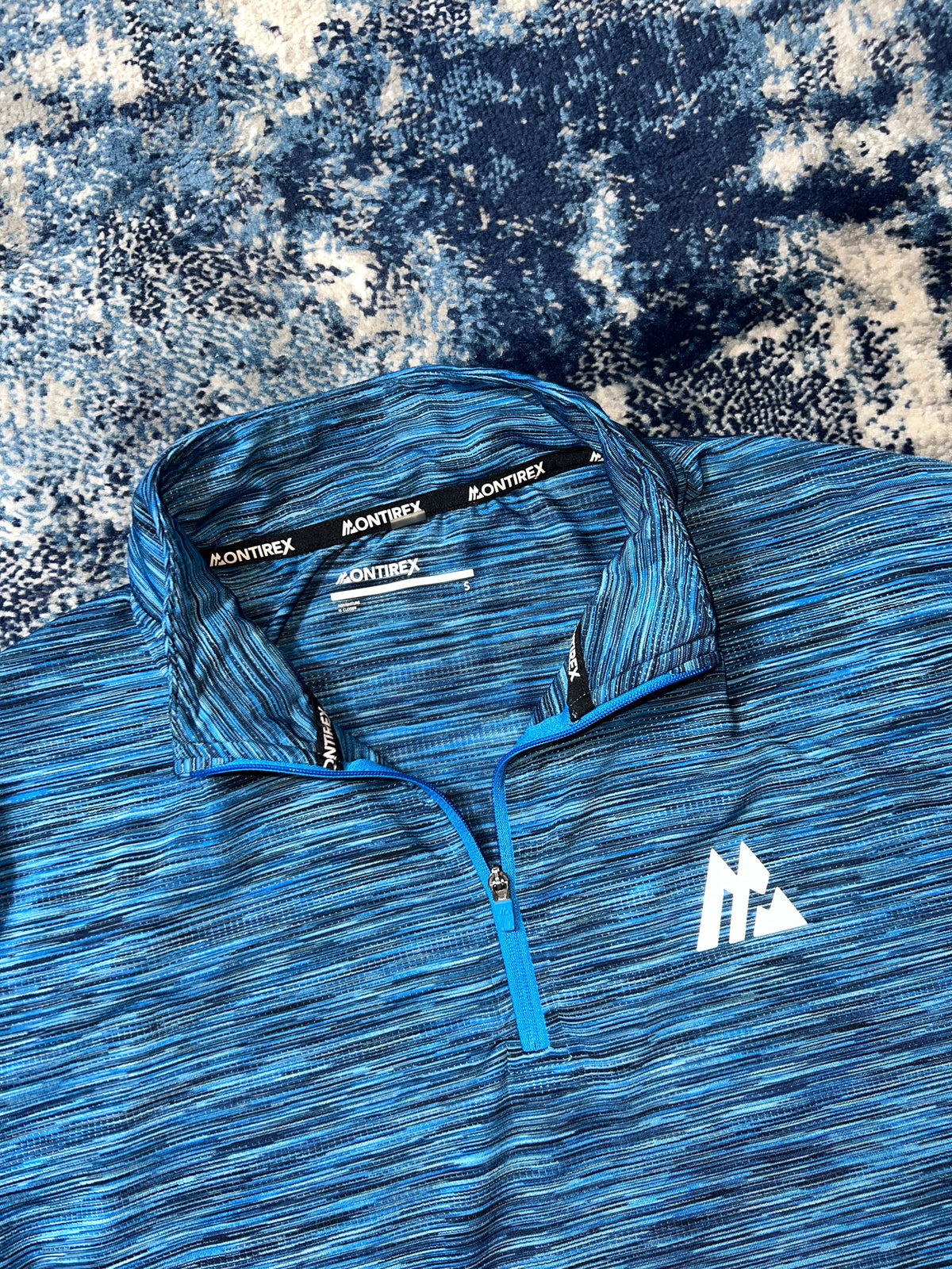 Montirex Active Reflective Lightweight 1/4 Zip Running Top Blue Men’s Small in Blue, men's Small – detail view