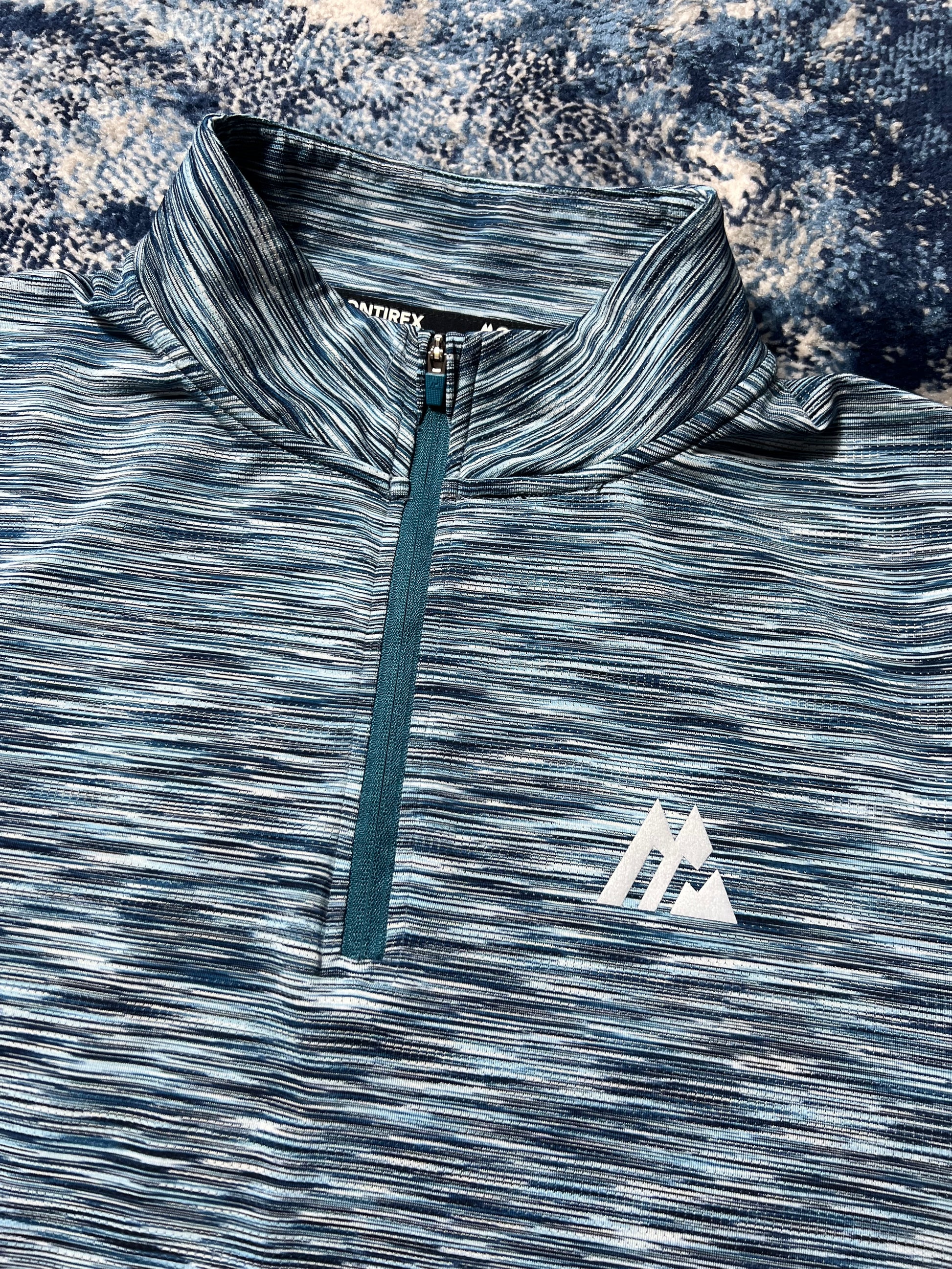 Montirex Active Reflective Lightweight 1/4 Zip Running Top Blue Men’s Small in Blue, men's Small – detail view
