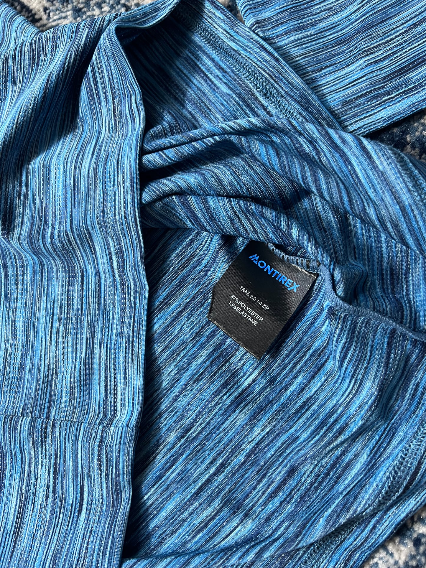 Montirex Active Reflective Lightweight 1/4 Zip Running Top Blue Men’s Small in Blue, men's Small – detail view