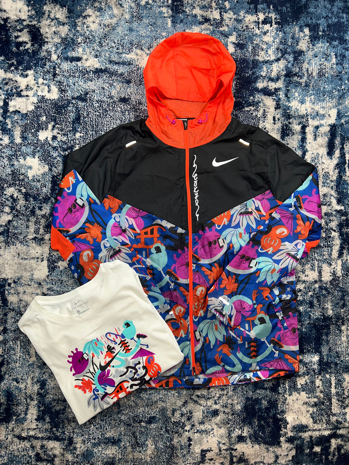 Nike Cartoon Tokyo Windrunner Jacket & T-Shirt Set Multicolour Black Men’s Large – Multicolour / Black in Multicolour /…
