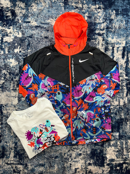 Nike Cartoon Tokyo Windrunner Jacket & T-Shirt Set Multicolour Black Men’s Large – Multicolour / Black in Multicolour /…