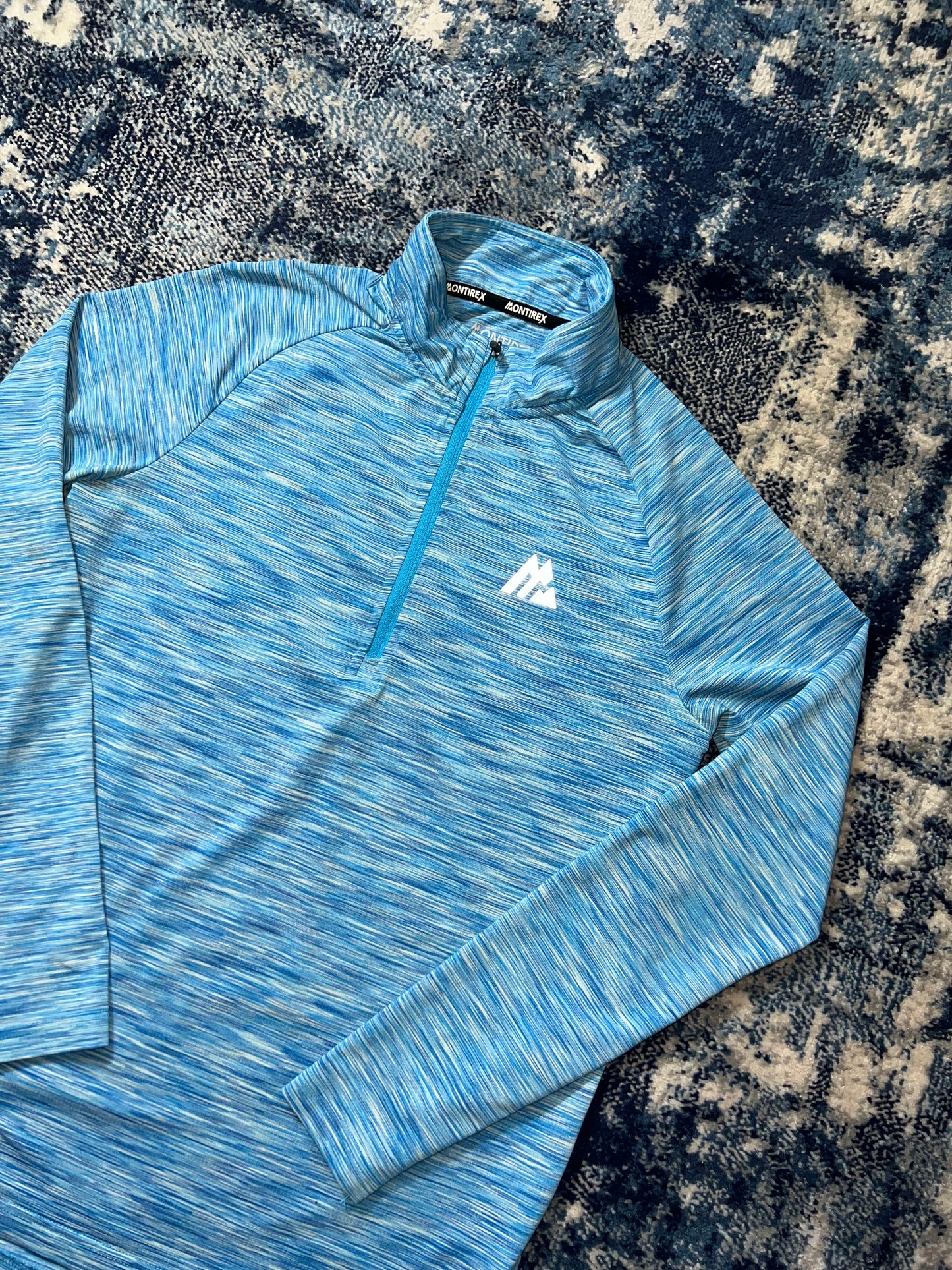 Montirex Active Reflective Lightweight 1/4 Zip Running Top Light Blue Men’s Small in Light Blue, men's Small – alternate view