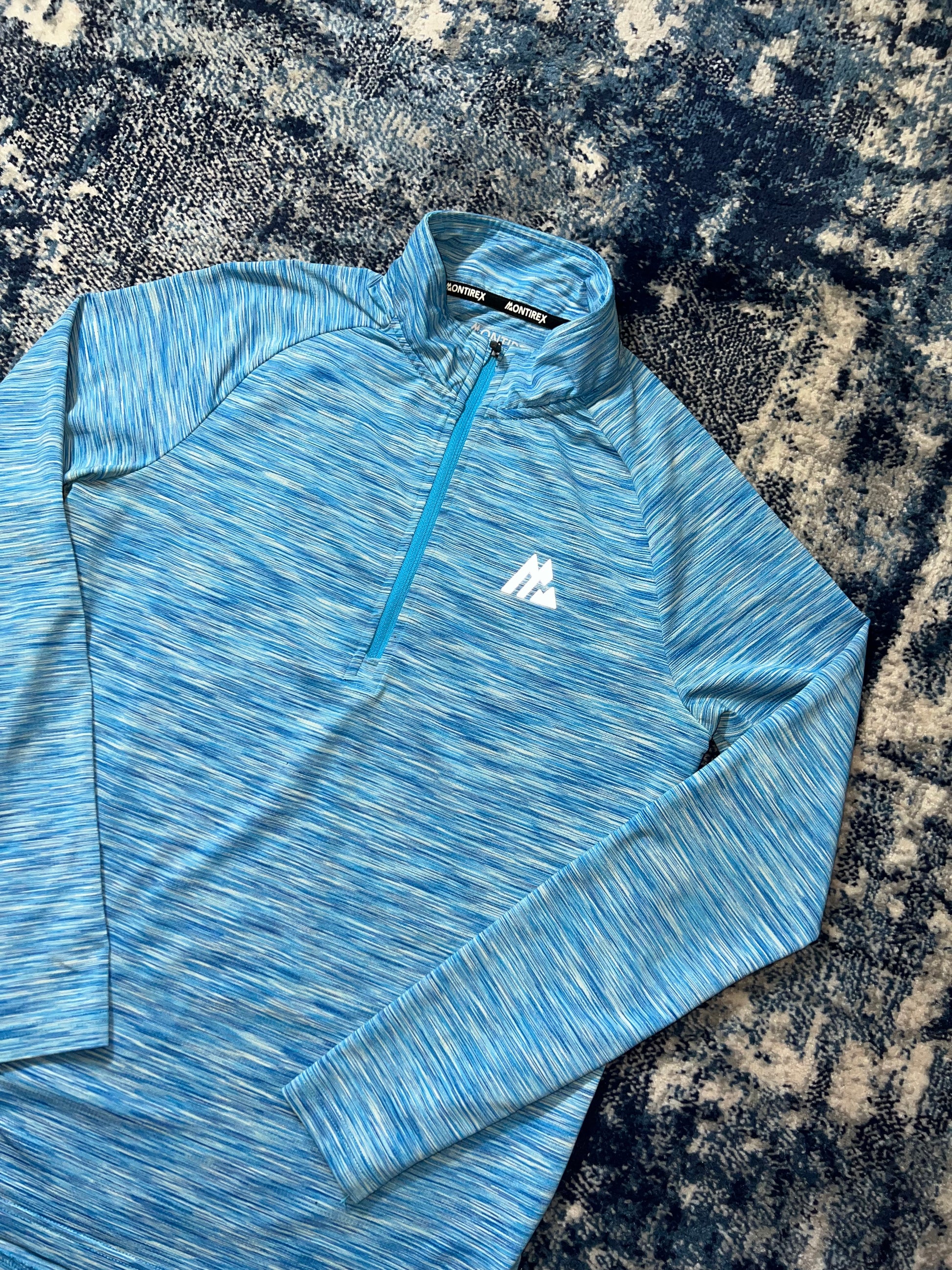 Montirex Active Reflective Lightweight 1/4 Zip Running Top Light Blue Men’s Small in Light Blue, men's Small – alternate view