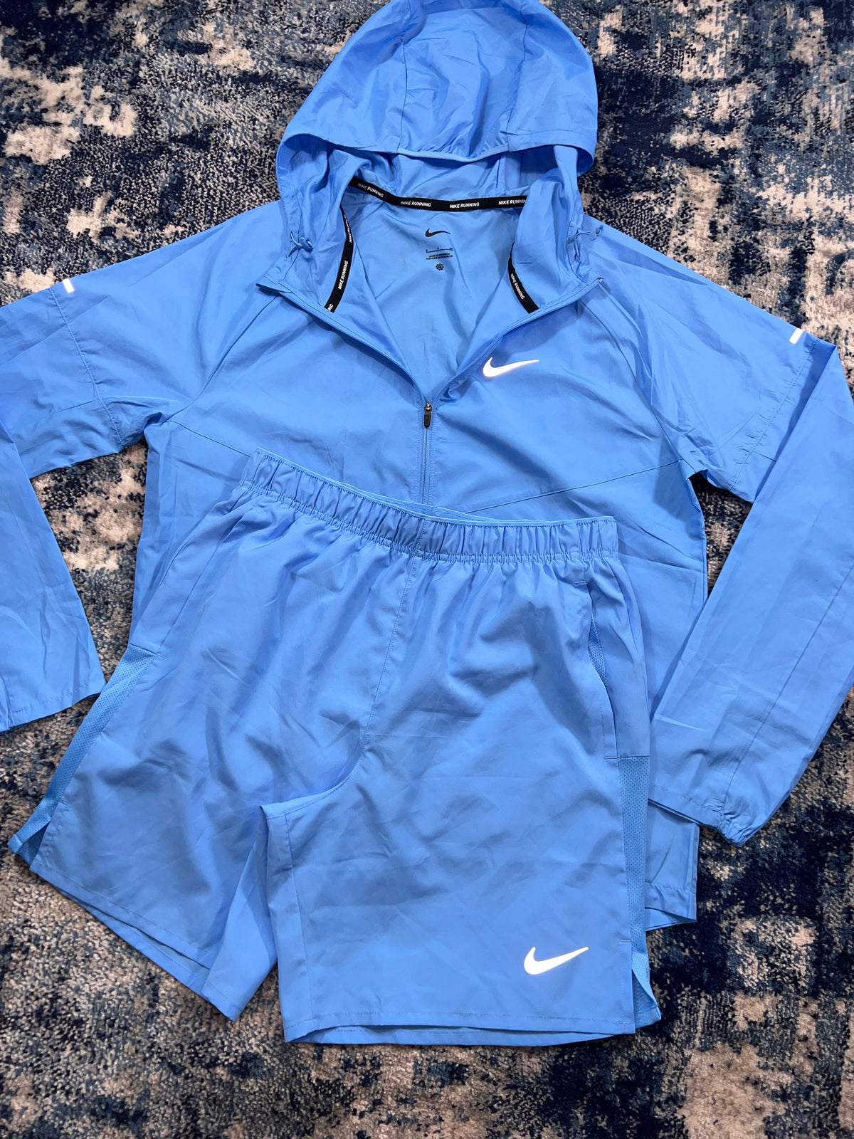 Nike University Blue Repel Miler Windrunner 3 Piece Running Set in University Blue, men's Mixed Sizes – detail view