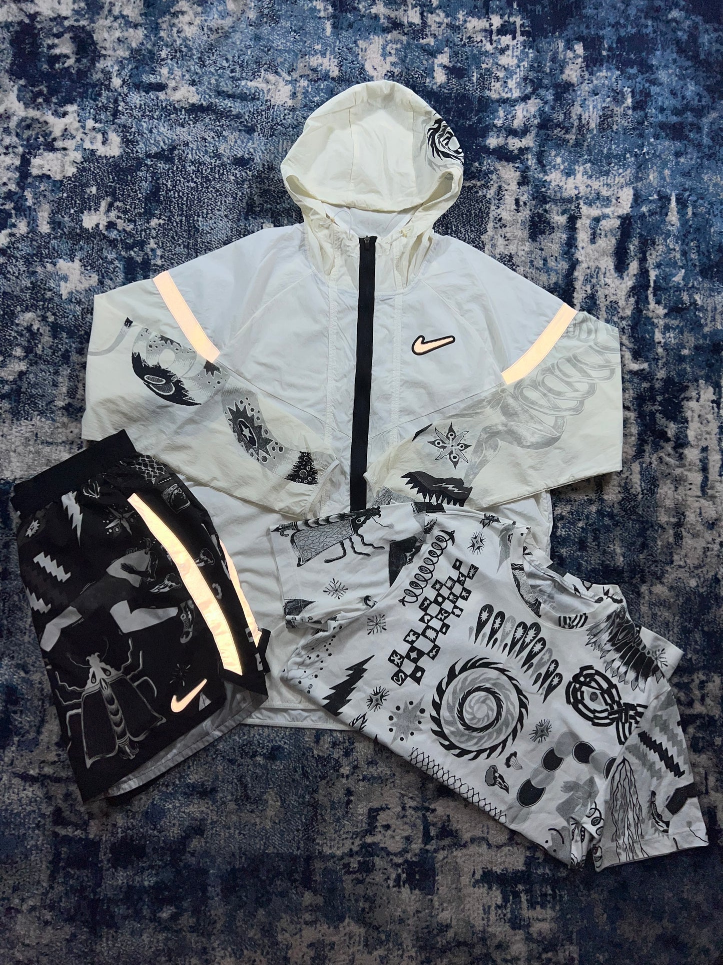 Nike Wild Run Dragon 3 Piece Windrunner Tracksuit Set White Black – White / Black in White / Black, men's Mixed Sizes –…