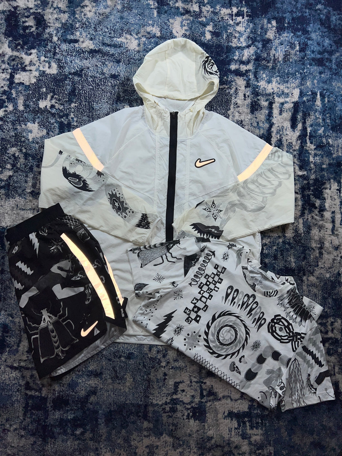 Nike Wild Run Dragon 3 Piece Windrunner Tracksuit Set White Black – White / Black in White / Black, men's Mixed Sizes –…