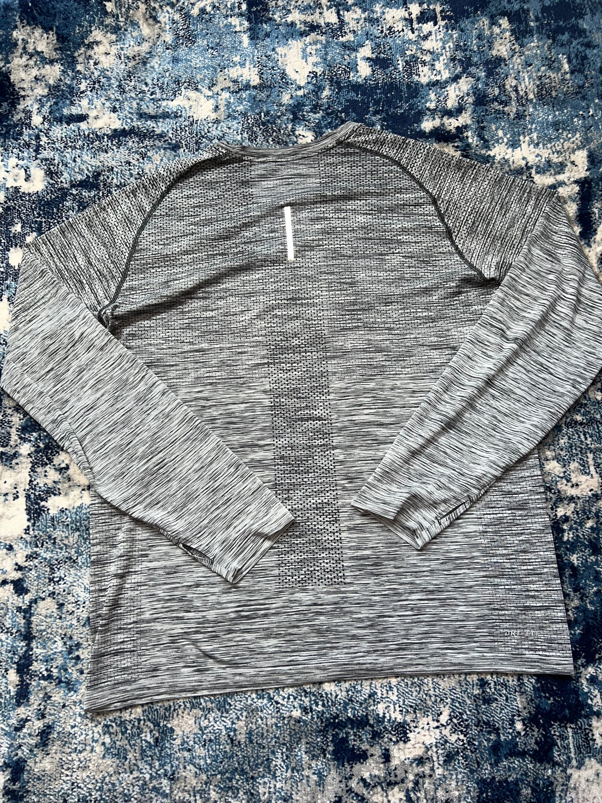 Nike TechKnit Long Sleeve Running T-Shirt Charcoal Grey Men’s 2XL in Charcoal Grey, men's 2XL – detail view