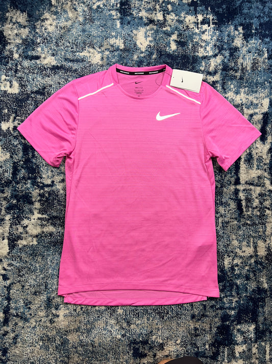 Nike Miler Dri-FIT Running T-Shirt – Playful Pink – Men's Small in Playful Pink, men's Small – front view