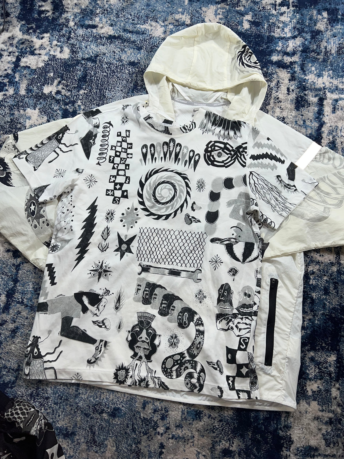 Nike Wild Run Dragon 3 Piece Windrunner Tracksuit Set White Black – White / Black in White / Black, men's Mixed Sizes –…
