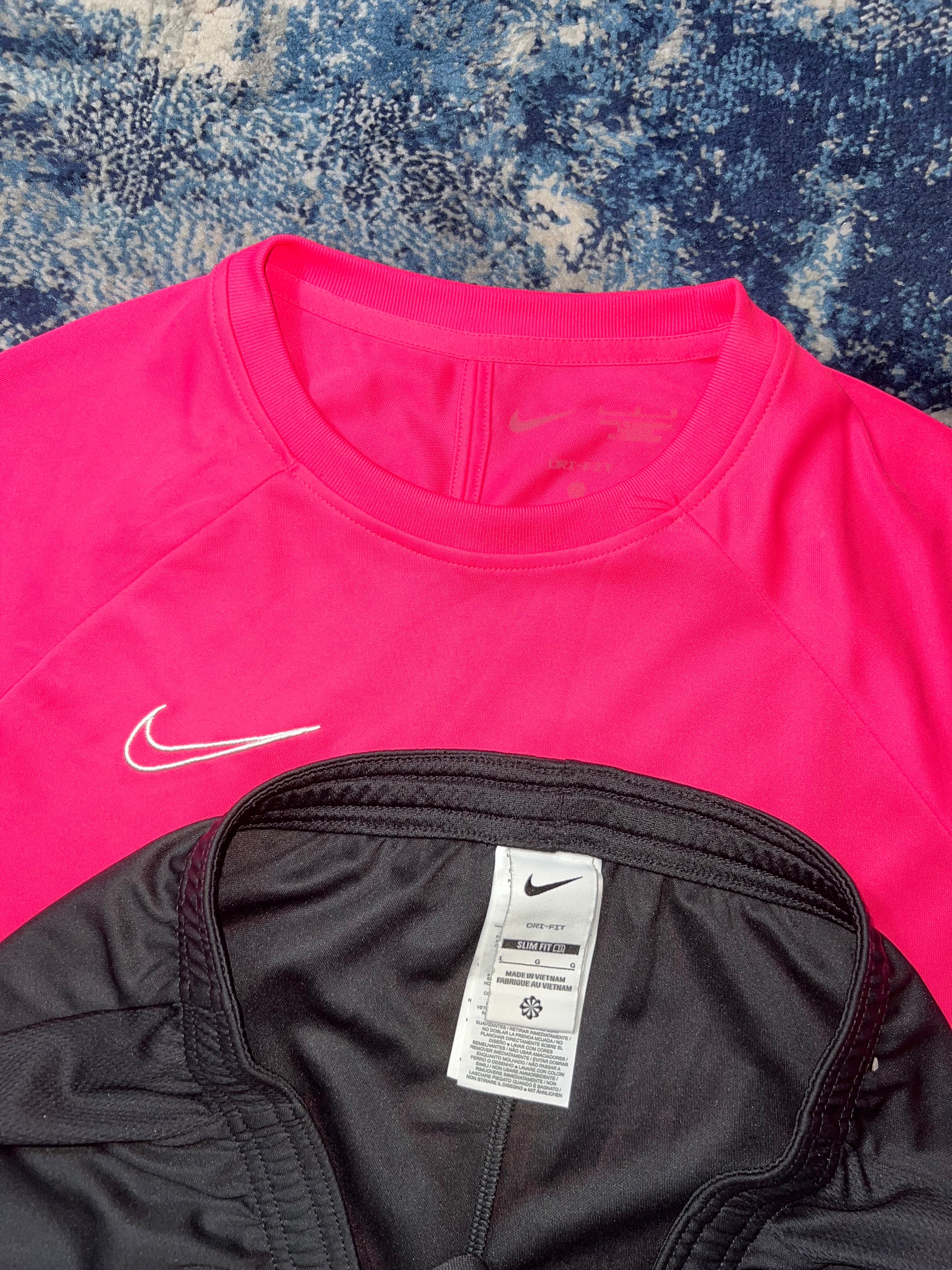 Nike Dri-FIT Academy T-Shirt & Shorts Training Set Pink Black Men’s Large – Pink / Black in Pink / Black, men's Large –…