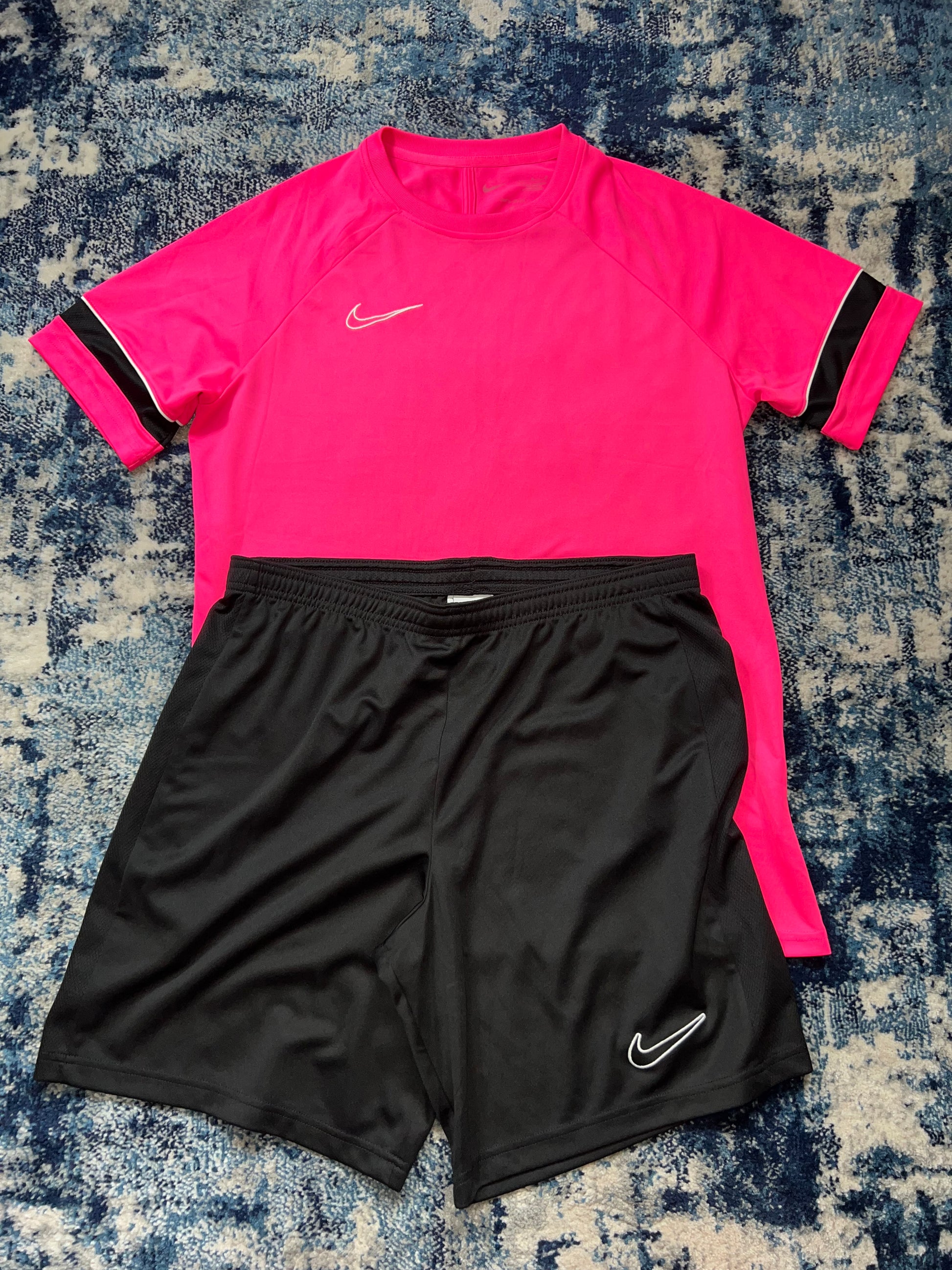 Nike Dri-FIT Academy T-Shirt & Shorts Training Set Pink Black Men’s Large – Pink / Black in Pink / Black, men's Large –…