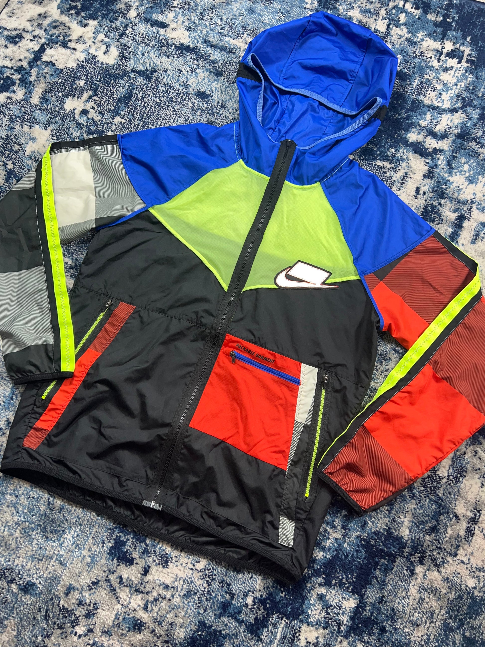 Nike Wild Run Meekz OG Windrunner Jacket Neon Blue Red Men’s Small – Neon / Blue / Red in Neon / Blue / Red, men's Mixed…
