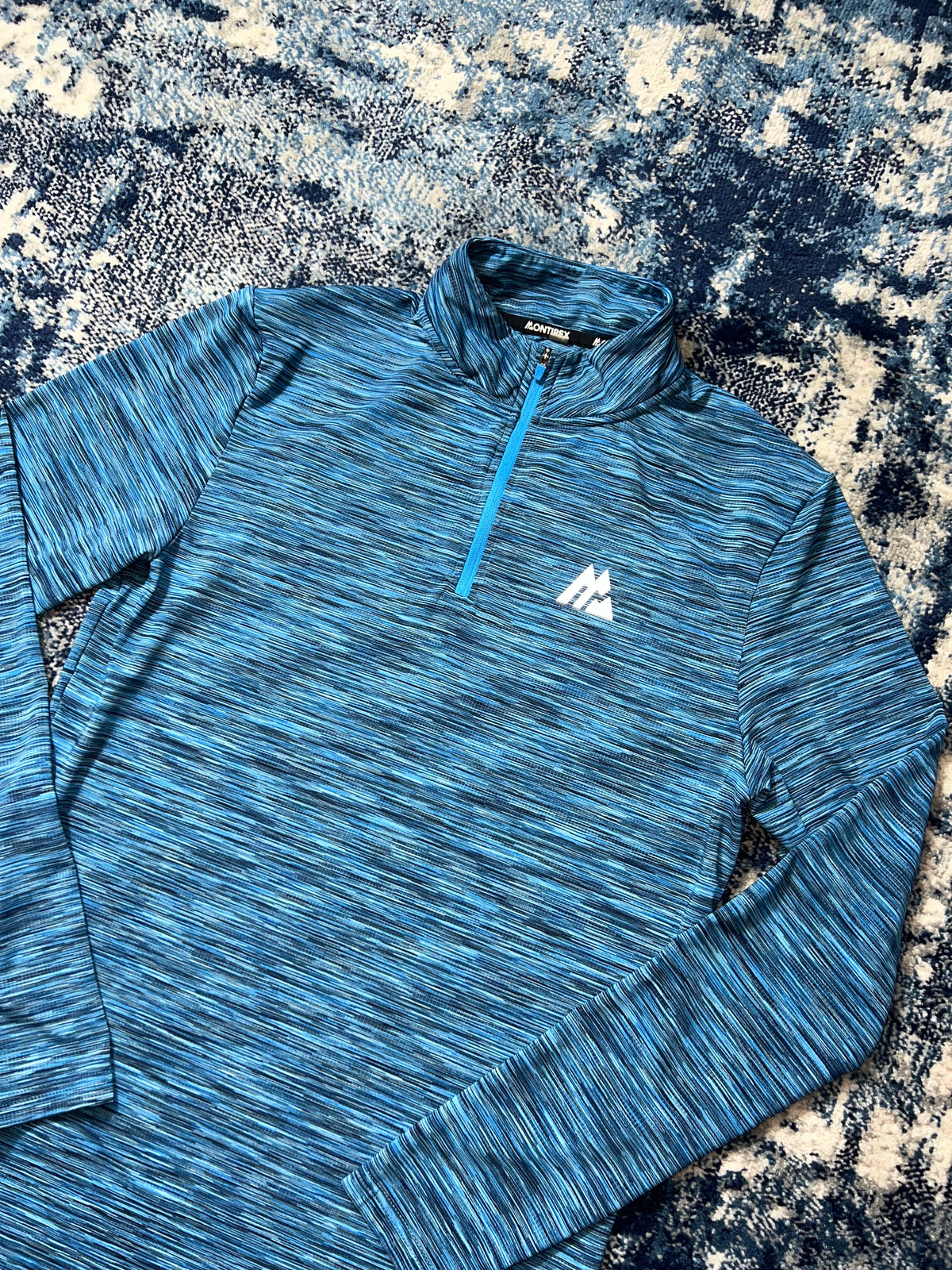 Montirex Active Reflective Lightweight 1/4 Zip Running Top Blue Men’s Small in Blue, men's Small – alternate view