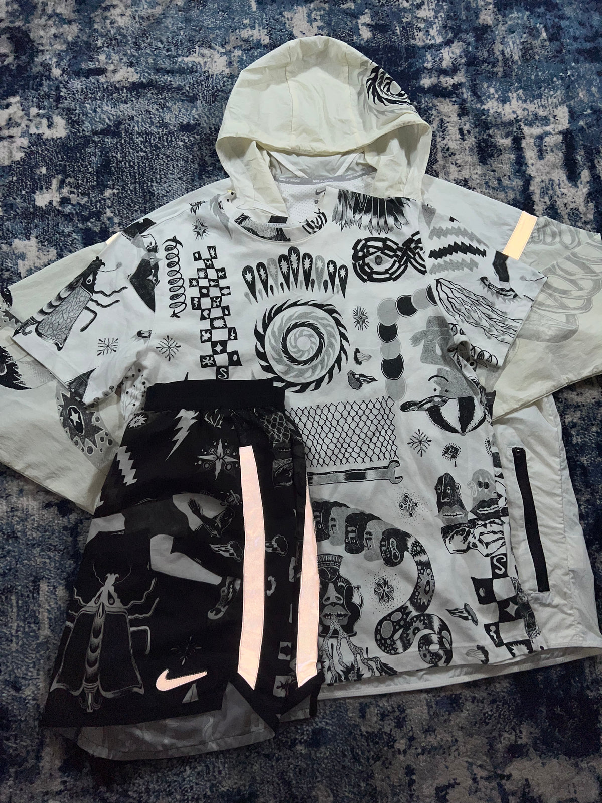 Nike Wild Run Dragon 3 Piece Windrunner Tracksuit Set White Black – White / Black in White / Black, men's Mixed Sizes –…