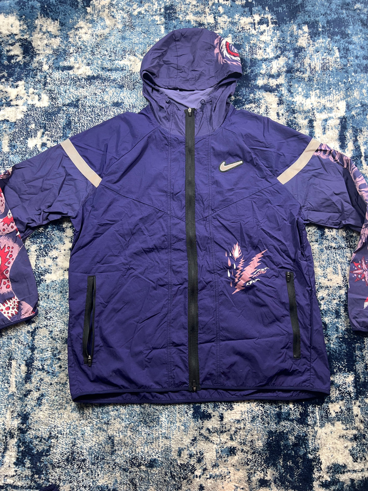Nike Wild Run Purple Dragon Windrunner & Dri-FIT Bottoms Tracksuit Set – Purple / Multicolour in Purple / Multicolour…
