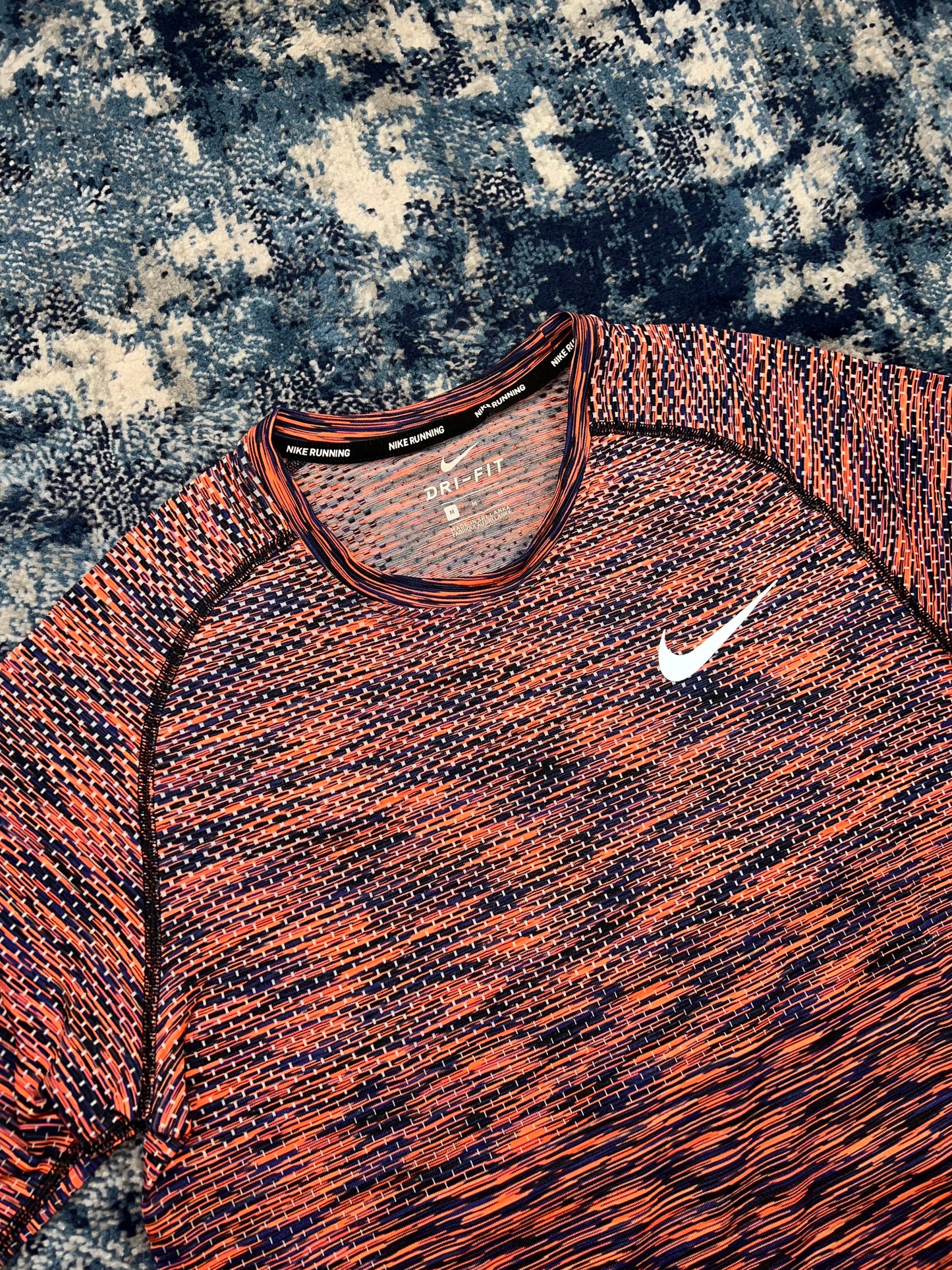 Nike TechKnit T-Shirt Orange Black Reflective Men’s Medium – Orange / Black in Orange / Black, men's Medium – detail view
