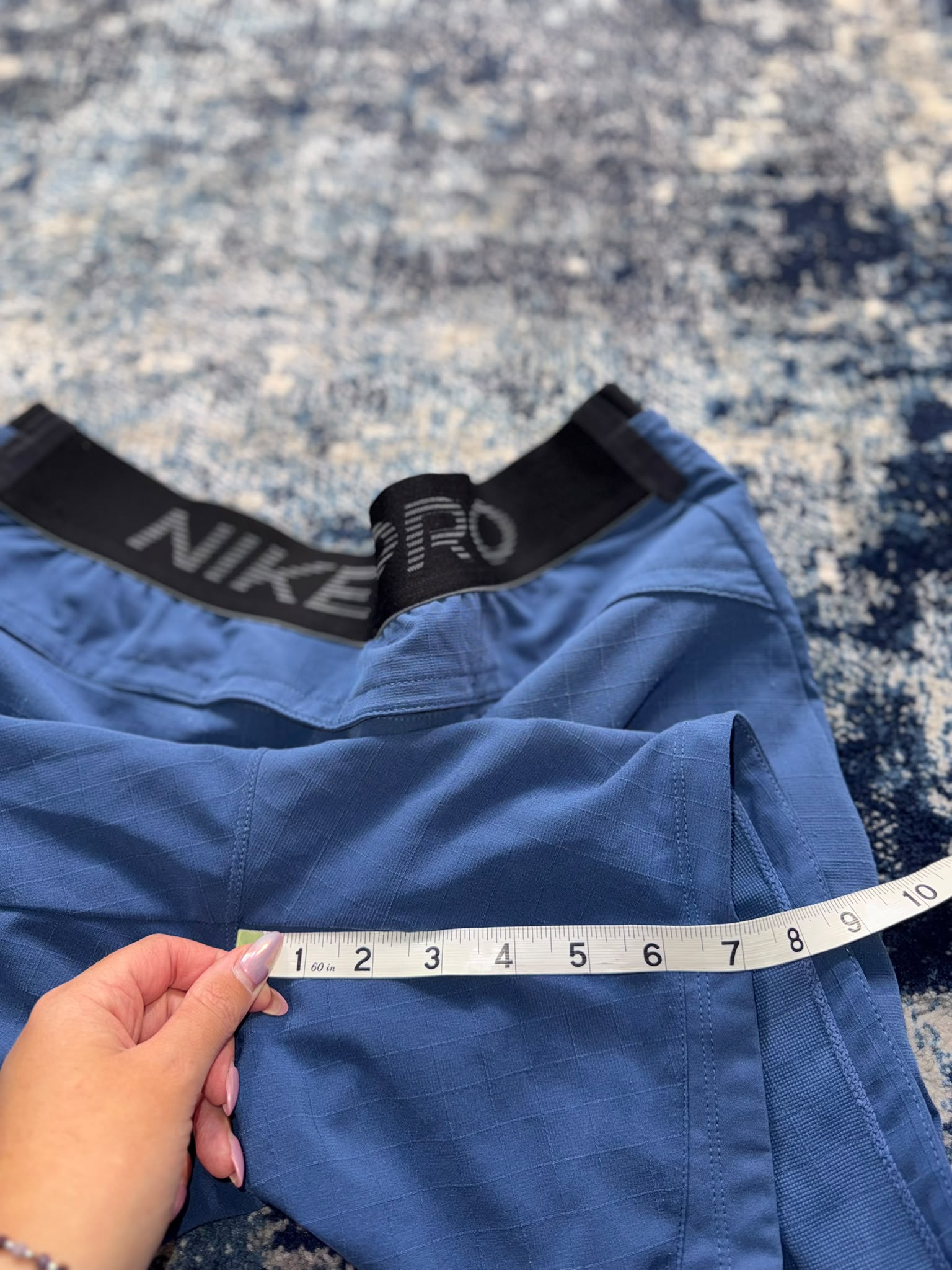 Nike Pro Dri-FIT 7” Shorts Blue Men’s Medium in Blue, men's Medium – detail view