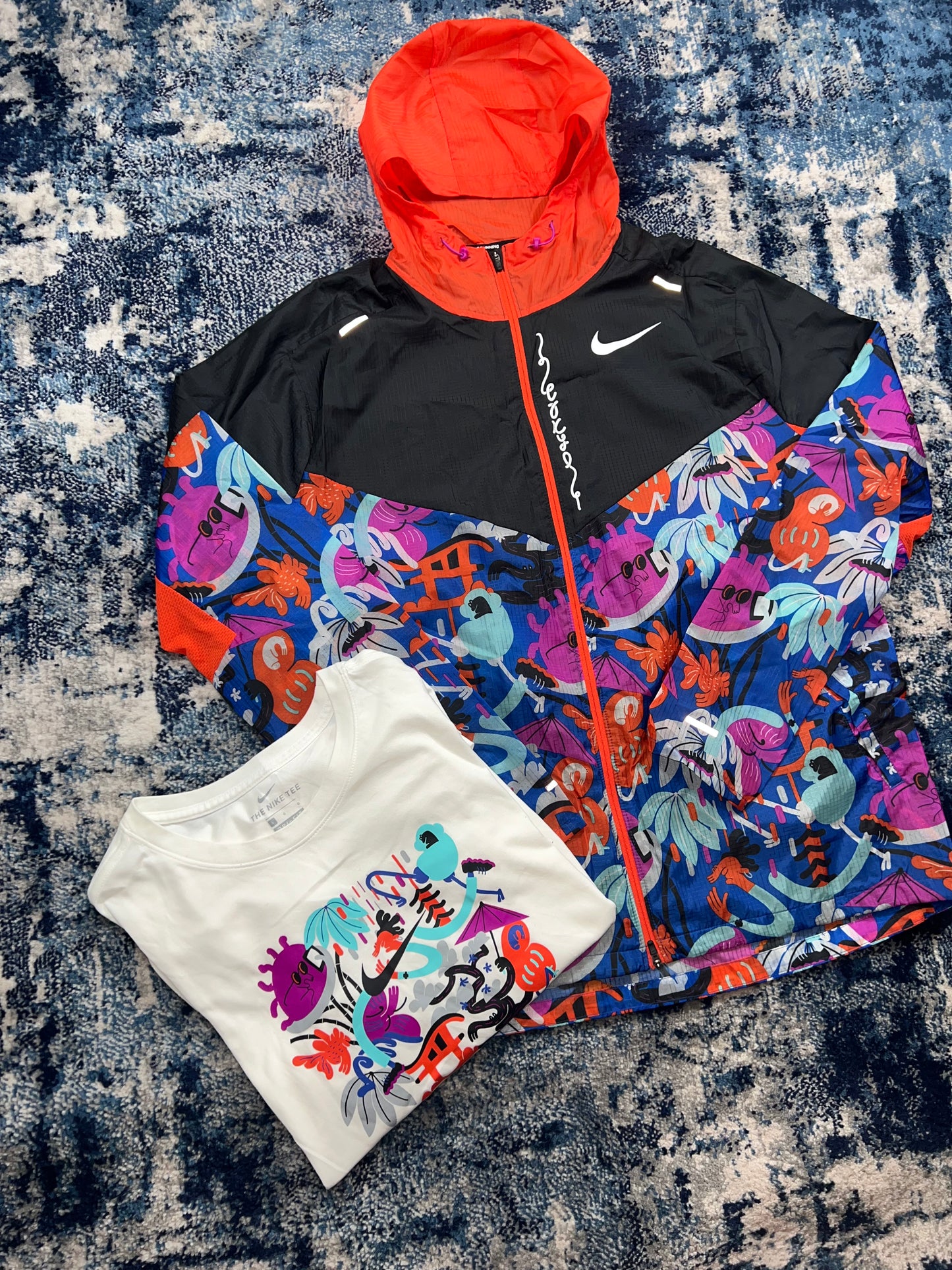 Nike Cartoon Tokyo Windrunner Jacket & T-Shirt Set Multicolour Black Men’s Large – Multicolour / Black in Multicolour /…
