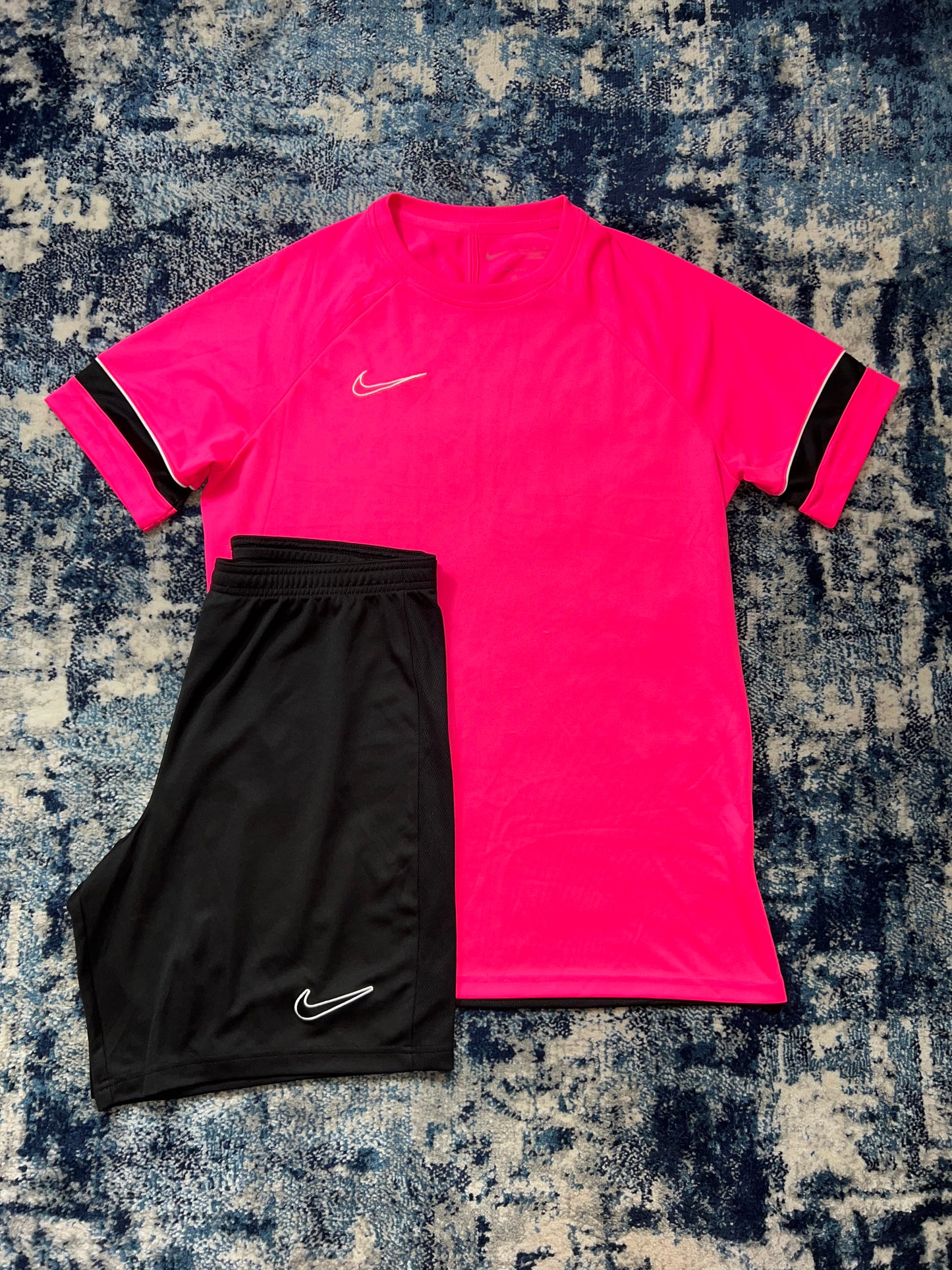 Nike Dri-FIT Academy T-Shirt & Shorts Training Set Pink Black Men’s Large – Pink / Black in Pink / Black, men's Large –…