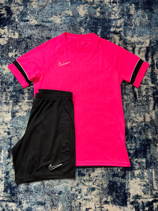 Nike Dri-FIT Academy T-Shirt & Shorts Training Set Pink Black Men’s Large – Pink / Black in Pink / Black, men's Large –…