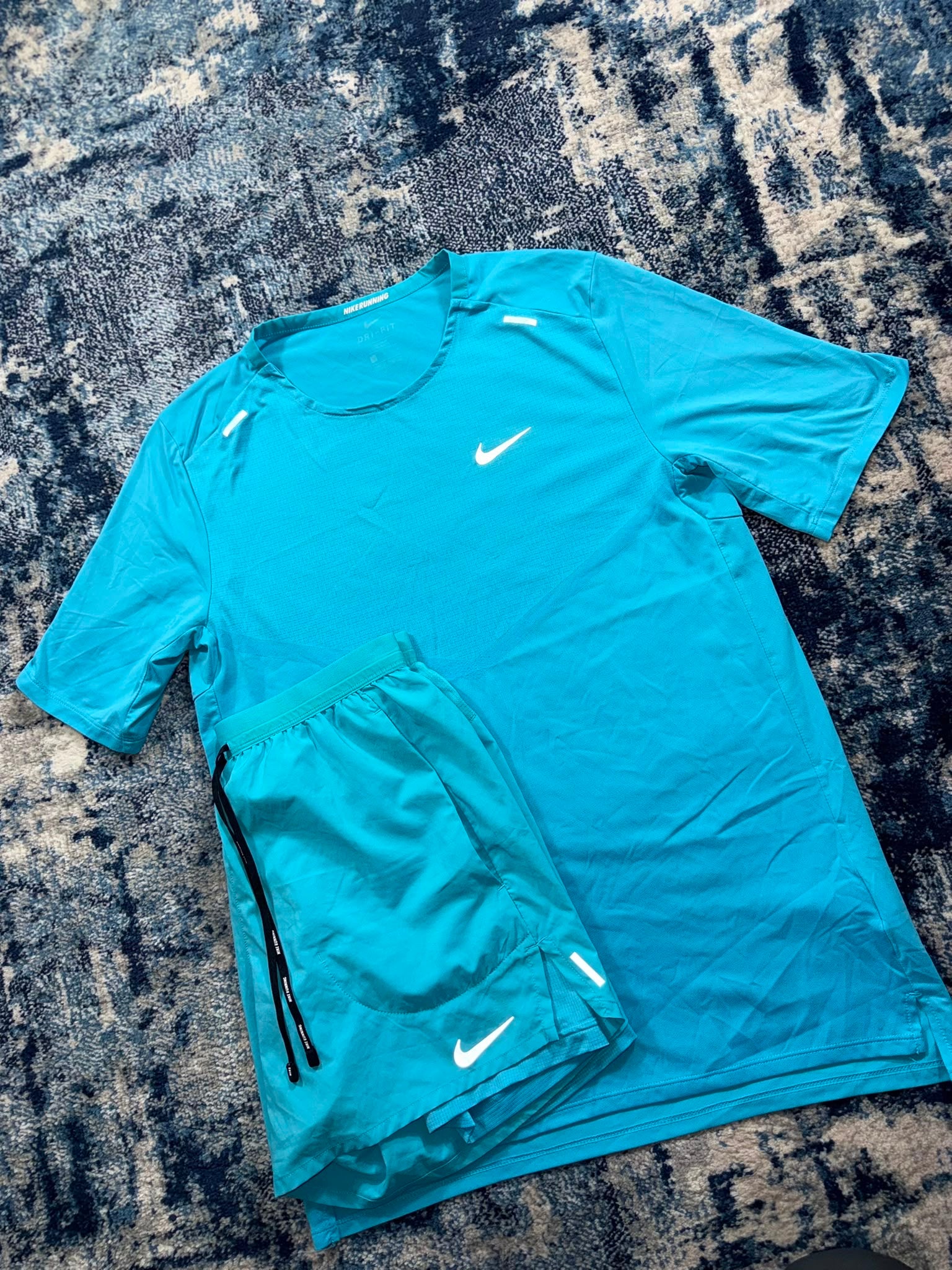 Nike Miler Rise 365 T Shirt / Flex Stride 2 in 1 Shorts Set – Baltic Blue, Men's Medium in Baltic Blue, men's Medium –…