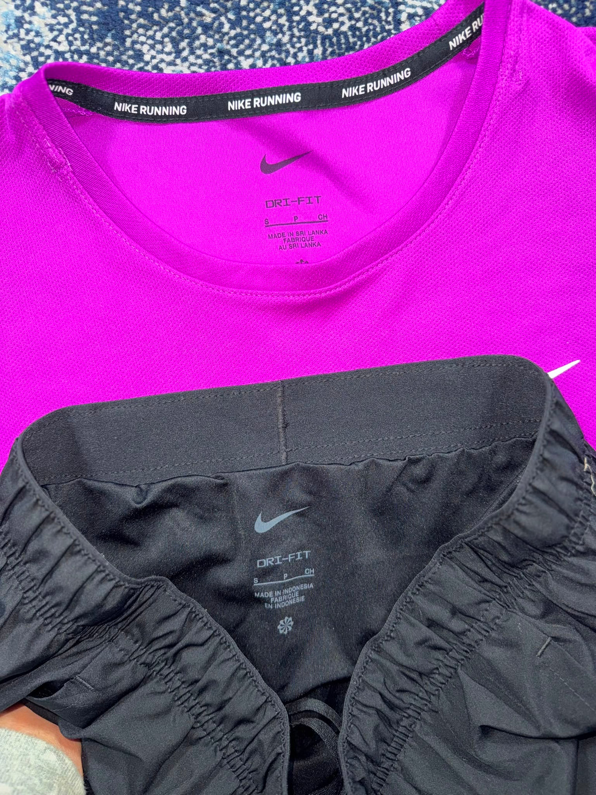 Nike Miler T Shirt / Challenger Shorts Running Tracksuit Set – Purple Grape / Black, Men's Small in Purple Grape / Black…