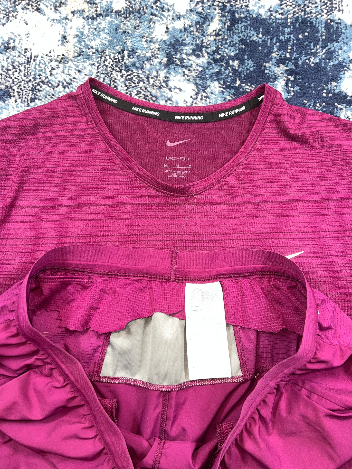 Nike Miler T-Shirt & Flex Stride 5” Shorts Running Gym Set Sangria Purple Men’s M/L – Sangria Purple / Red in Sangria…