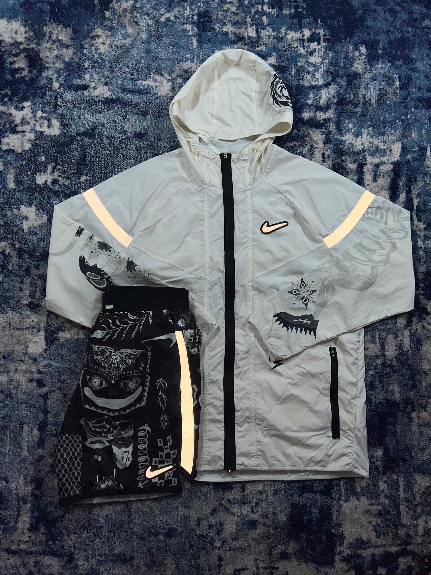 Nike Wild Run Dragon Windrunner & Flex Stride Shorts Set White Black – White / Black in White / Black, men's Mixed Sizes –…