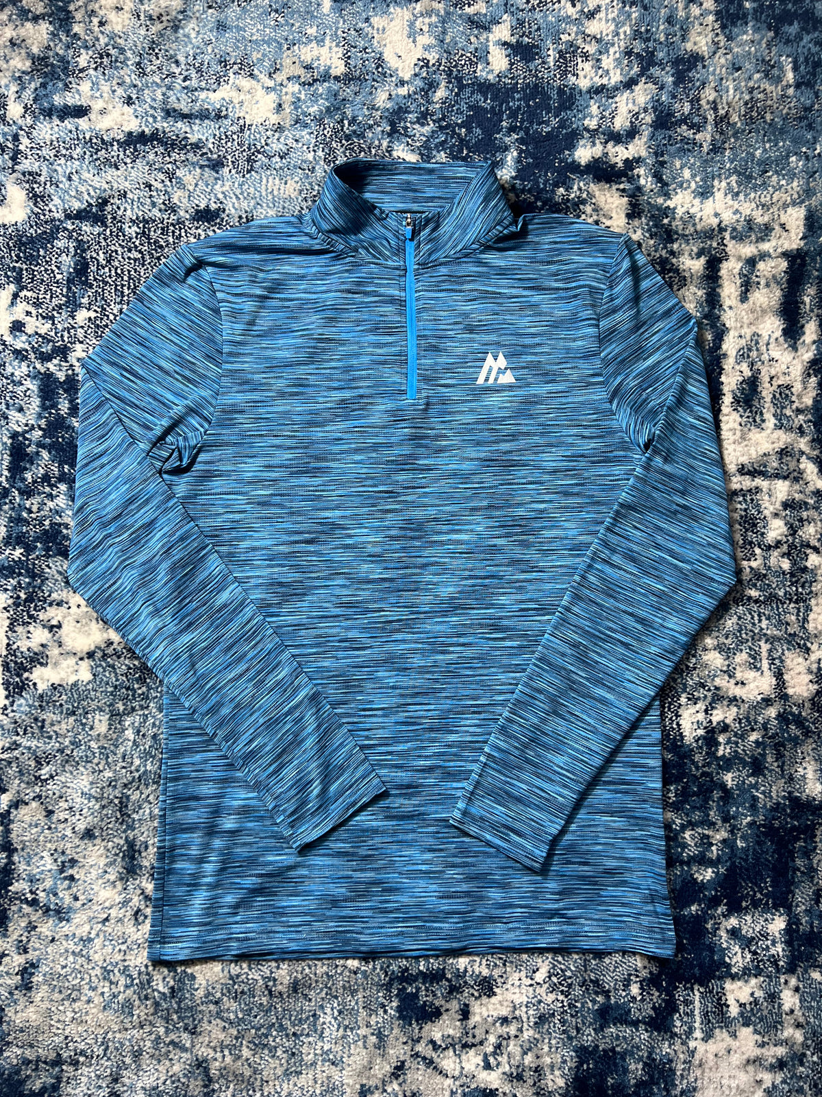 Montirex Active Reflective Lightweight 1/4 Zip Running Top Blue Men’s Small in Blue, men's Small – front view