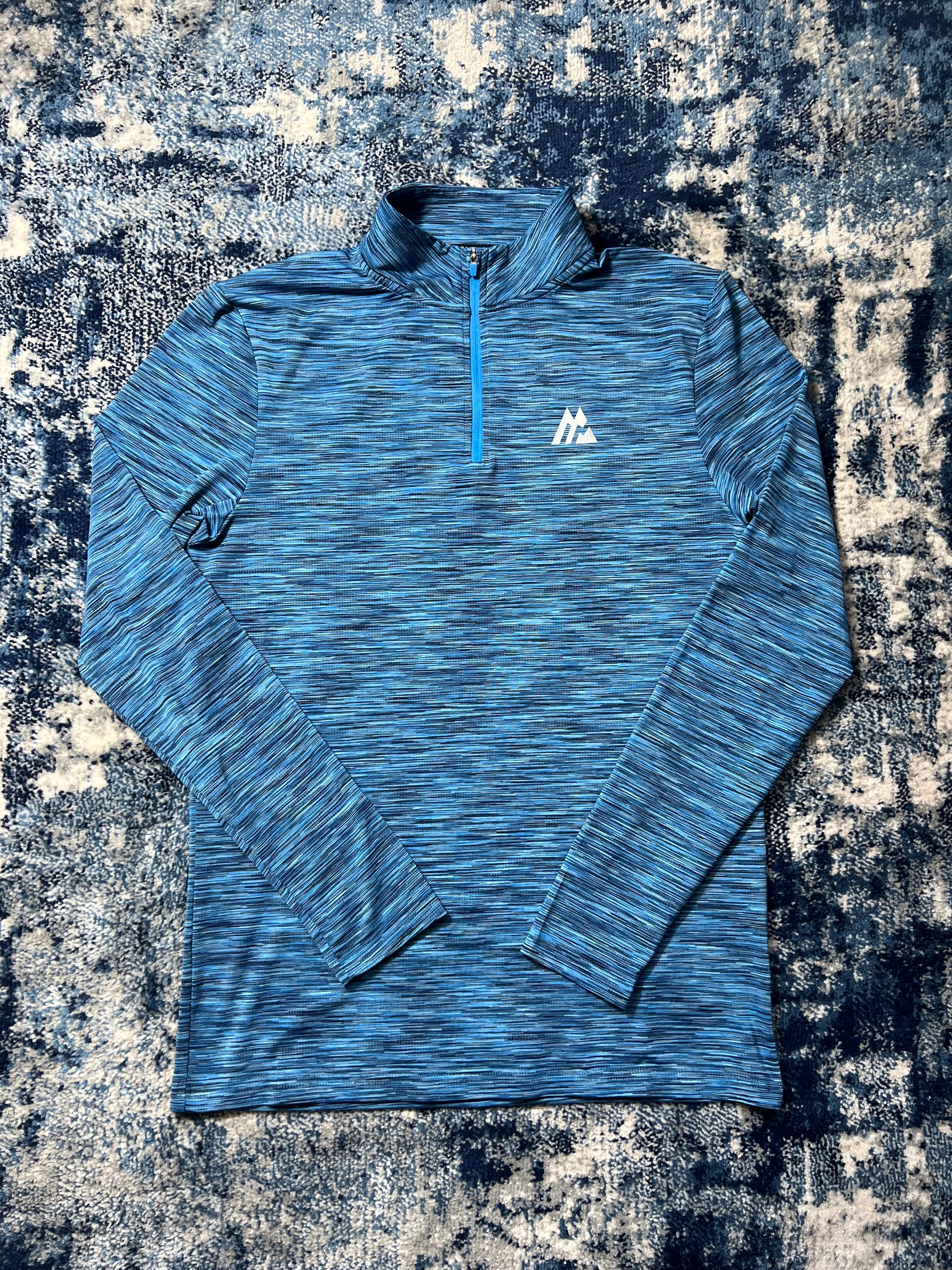 Montirex Active Reflective Lightweight 1/4 Zip Running Top Blue Men’s Small in Blue, men's Small – front view