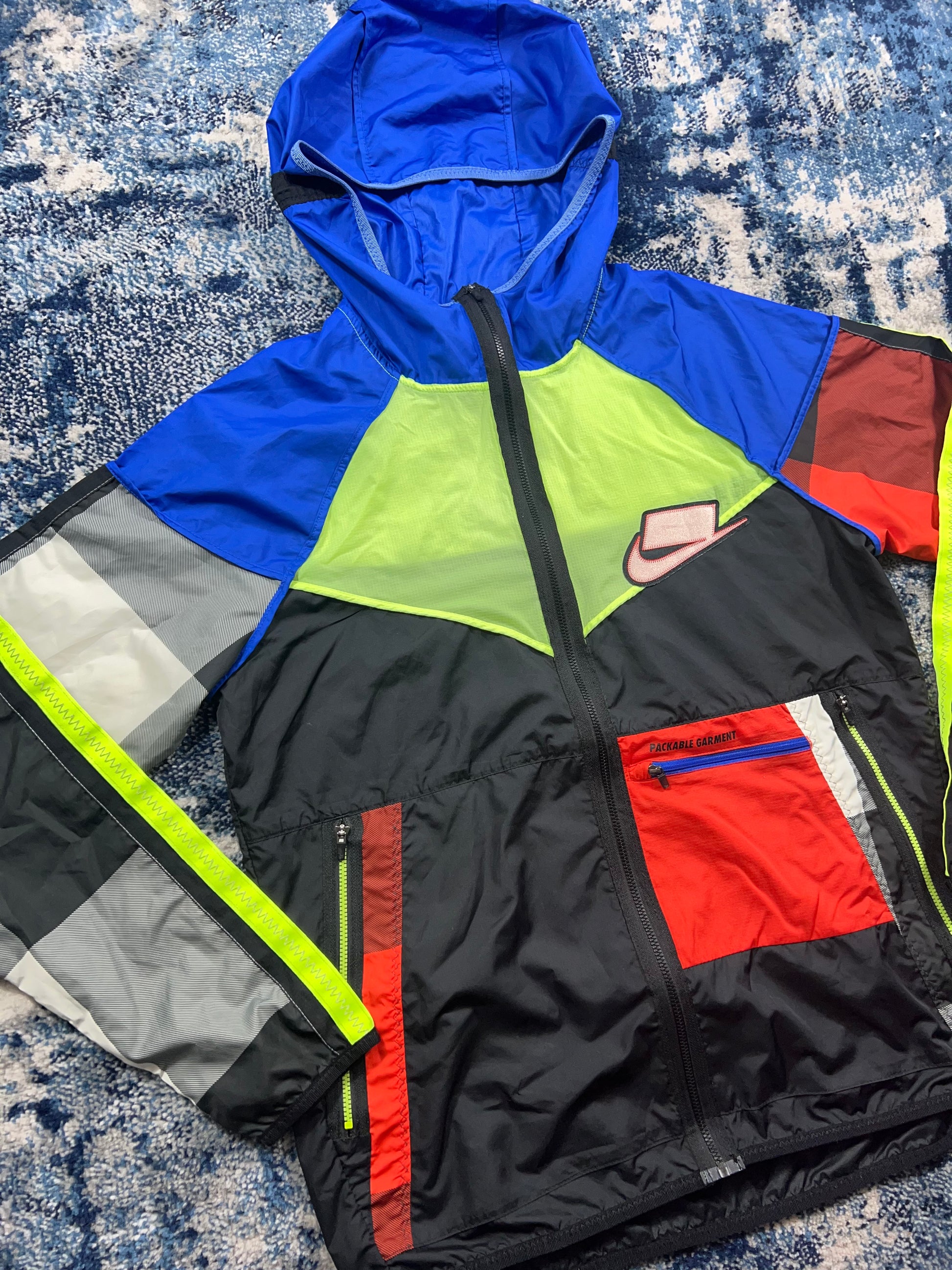 Nike Wild Run Meekz OG Windrunner Jacket Neon Blue Red Men’s Small – Neon / Blue / Red in Neon / Blue / Red, men's Mixed…